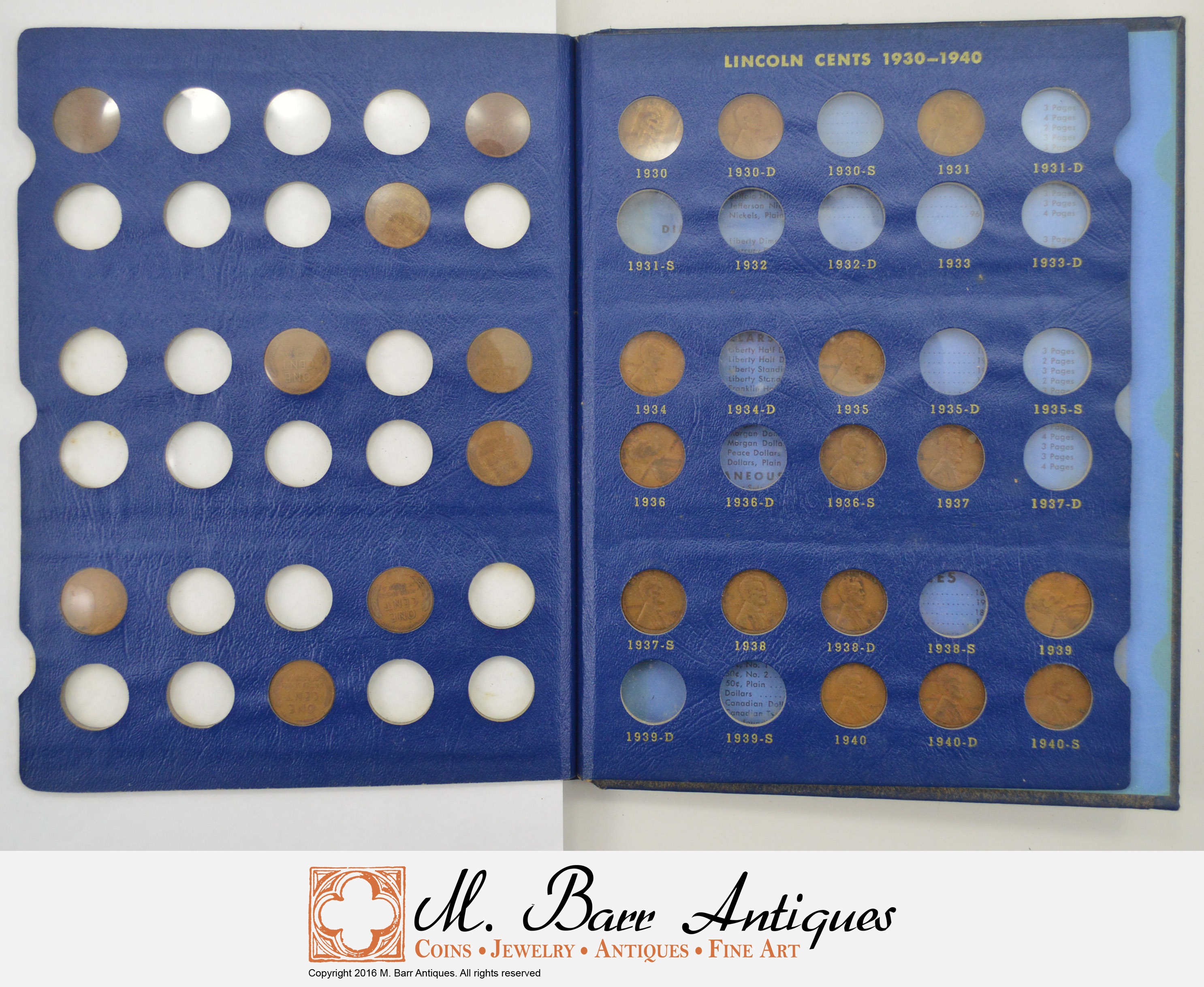 29 Total Coins Lincoln Cents 19091940 Partial Set of Coins