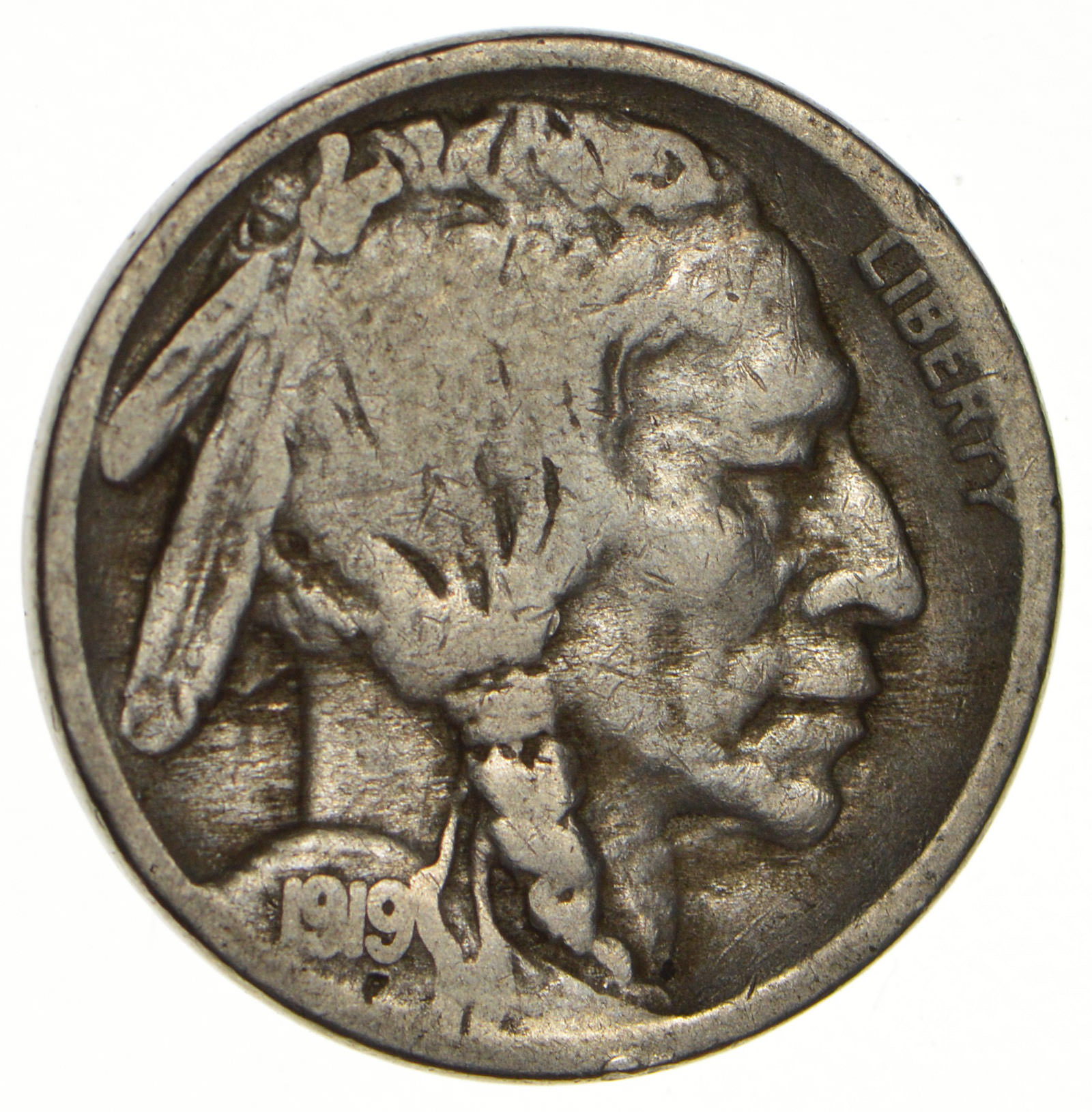 5c *S* Mint Marked 1919 Buffalo Indian Head Nickel Better Date