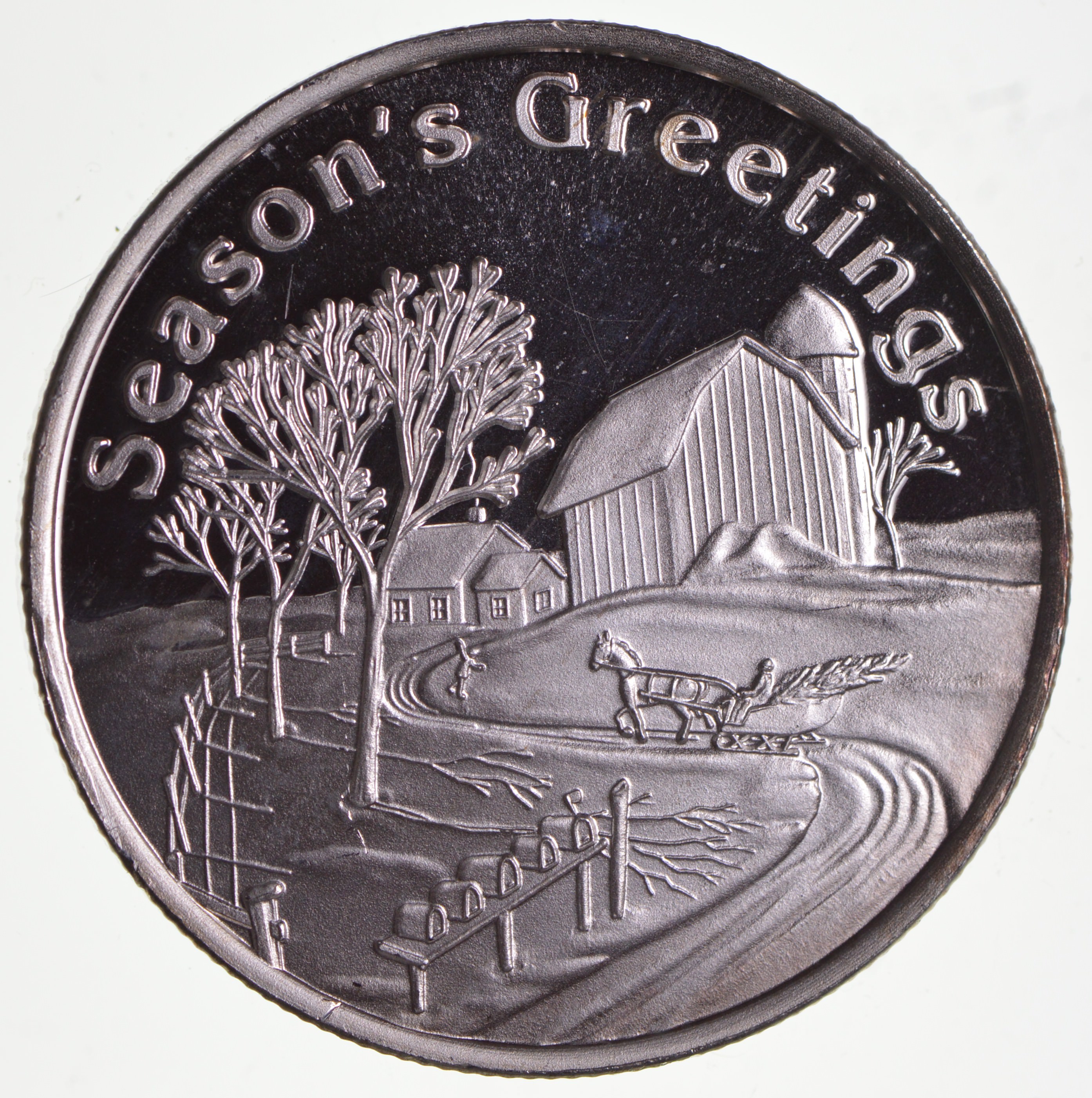 999 Fine 1 Oz Silver Oz 2008 Season's Greetings Christmas Themed