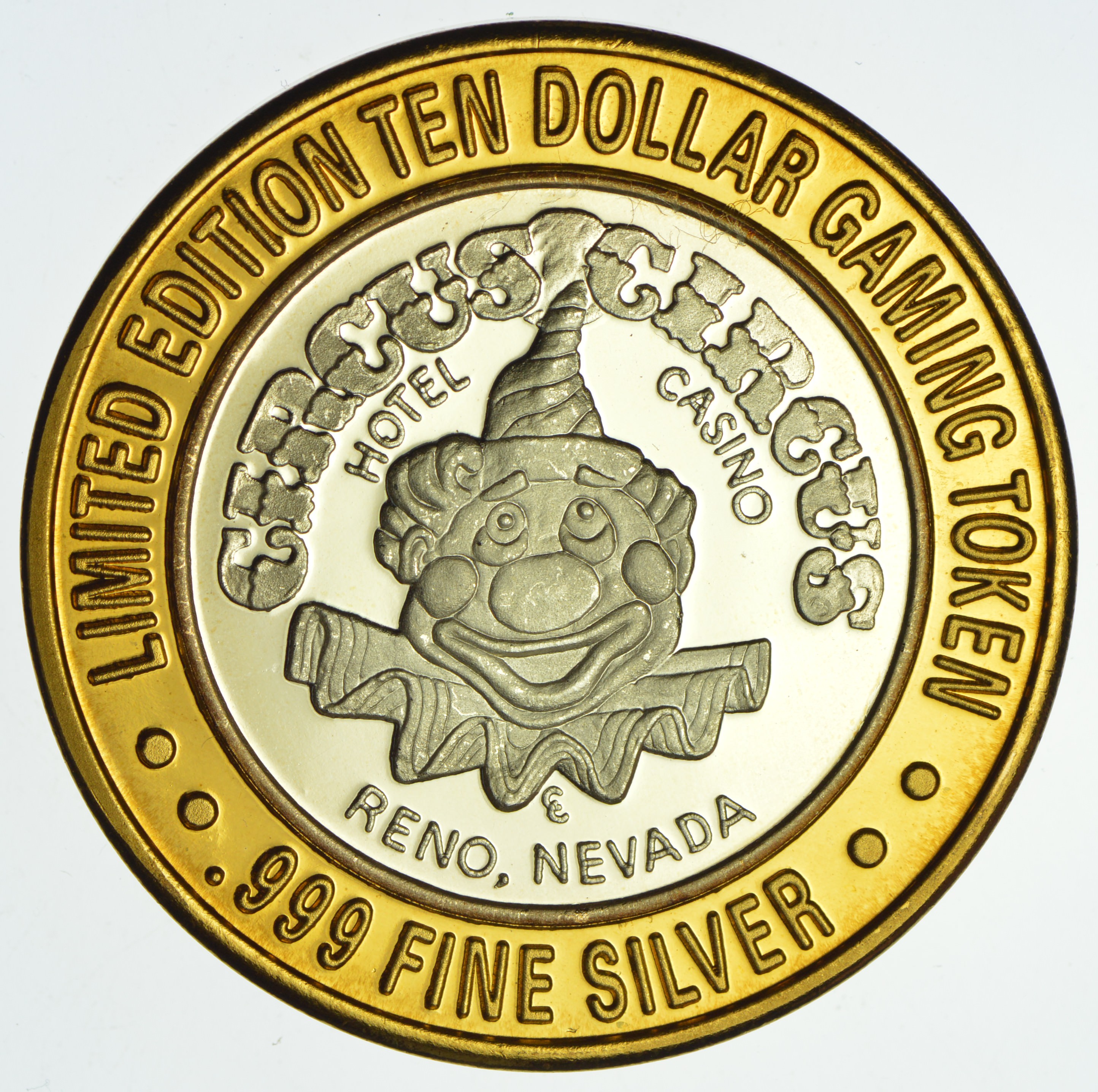 .999 Fine Silver Center *Circus Circus Hotel & Casino - Reno, NV* Chip