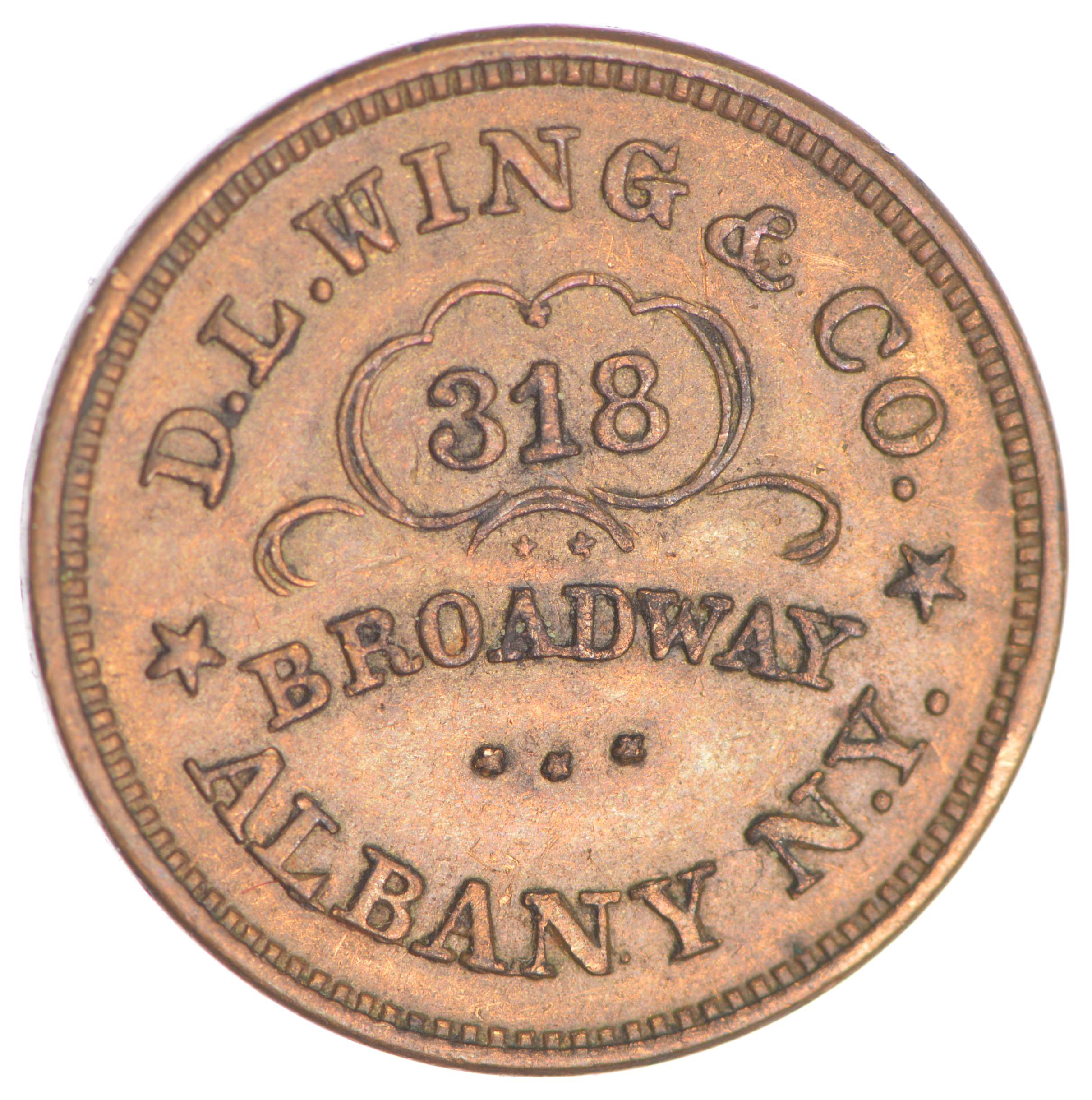 Authentic Civil War Token 1863 D.L. Wing Union Flour Property Room