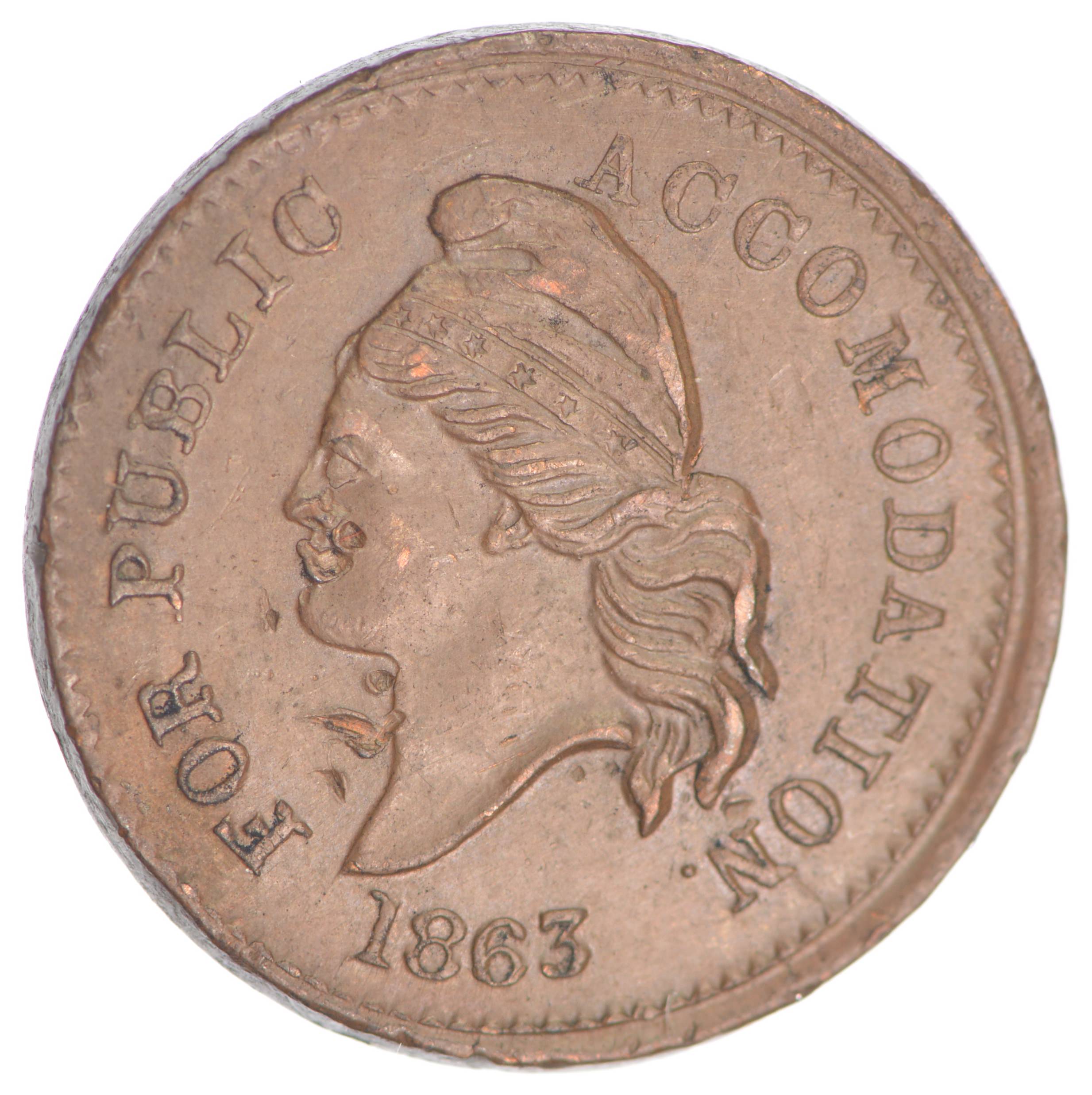 Authentic Civil War Token 1863 United States Copper Property Room