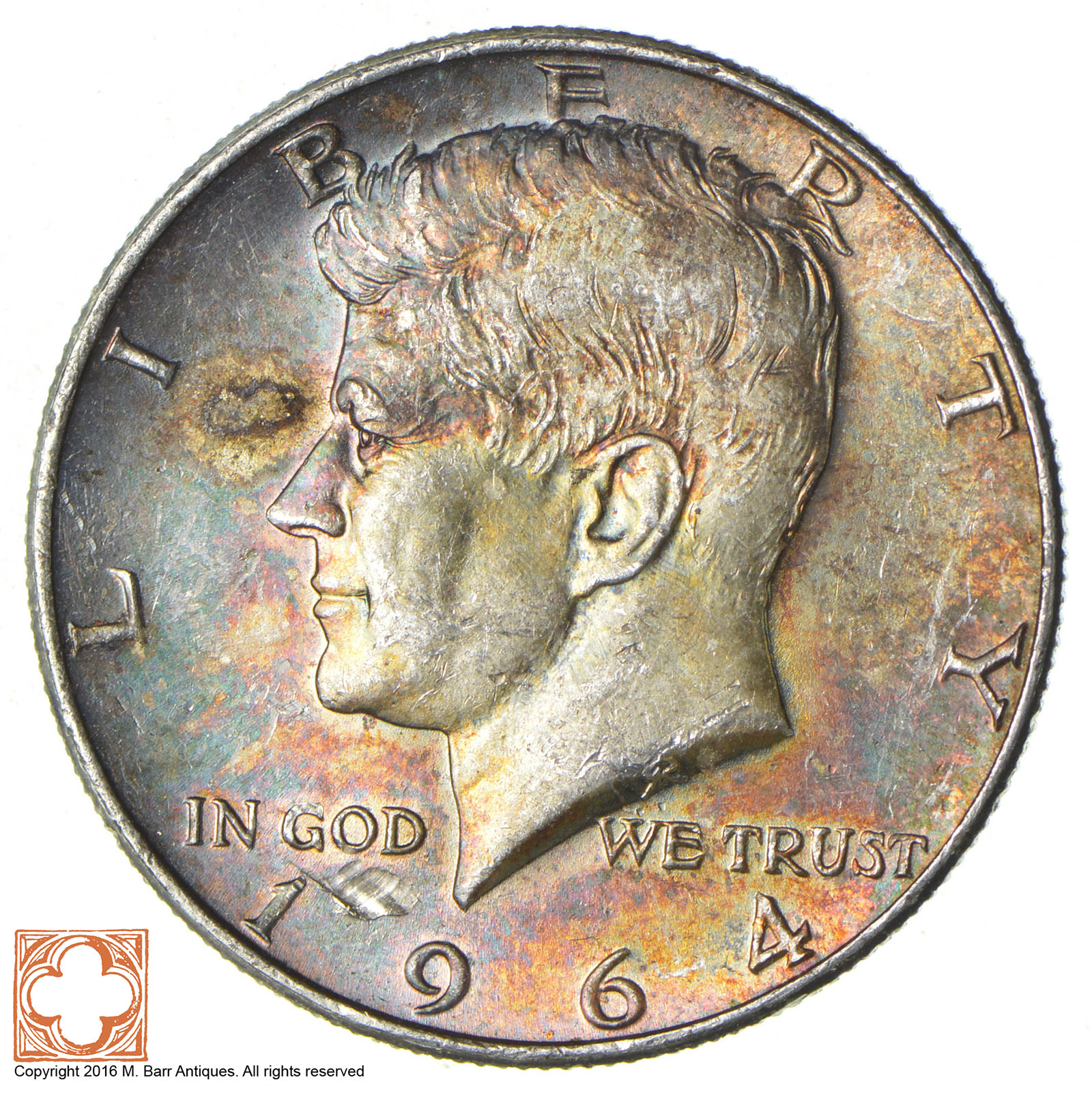 Beautiful TONE - 1964 Kennedy Half Dollar - Stunning 90% Silver ...
