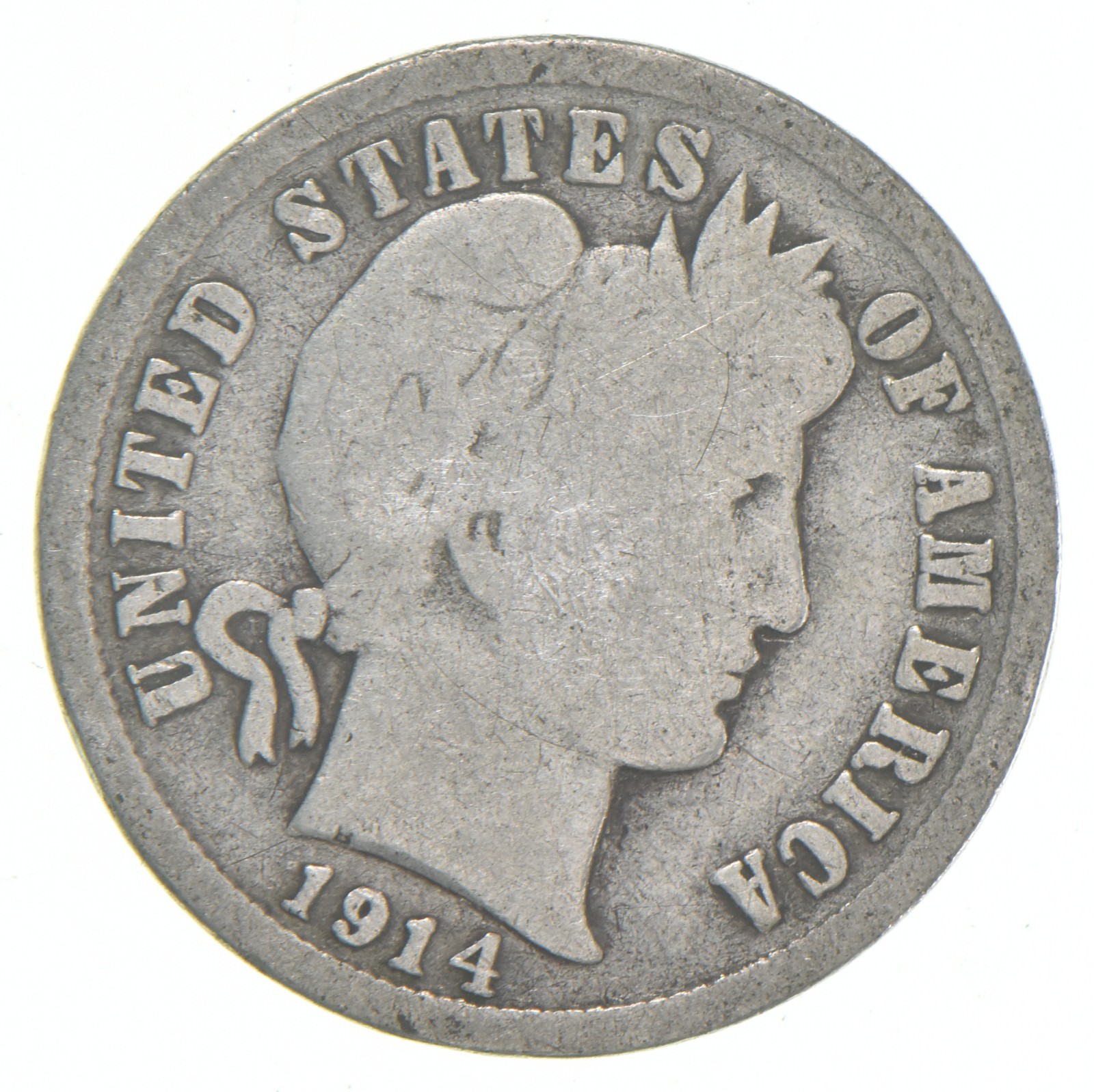Better 1914-D US Barber Liberty Silver Dime Coin Collection Lot Set ...