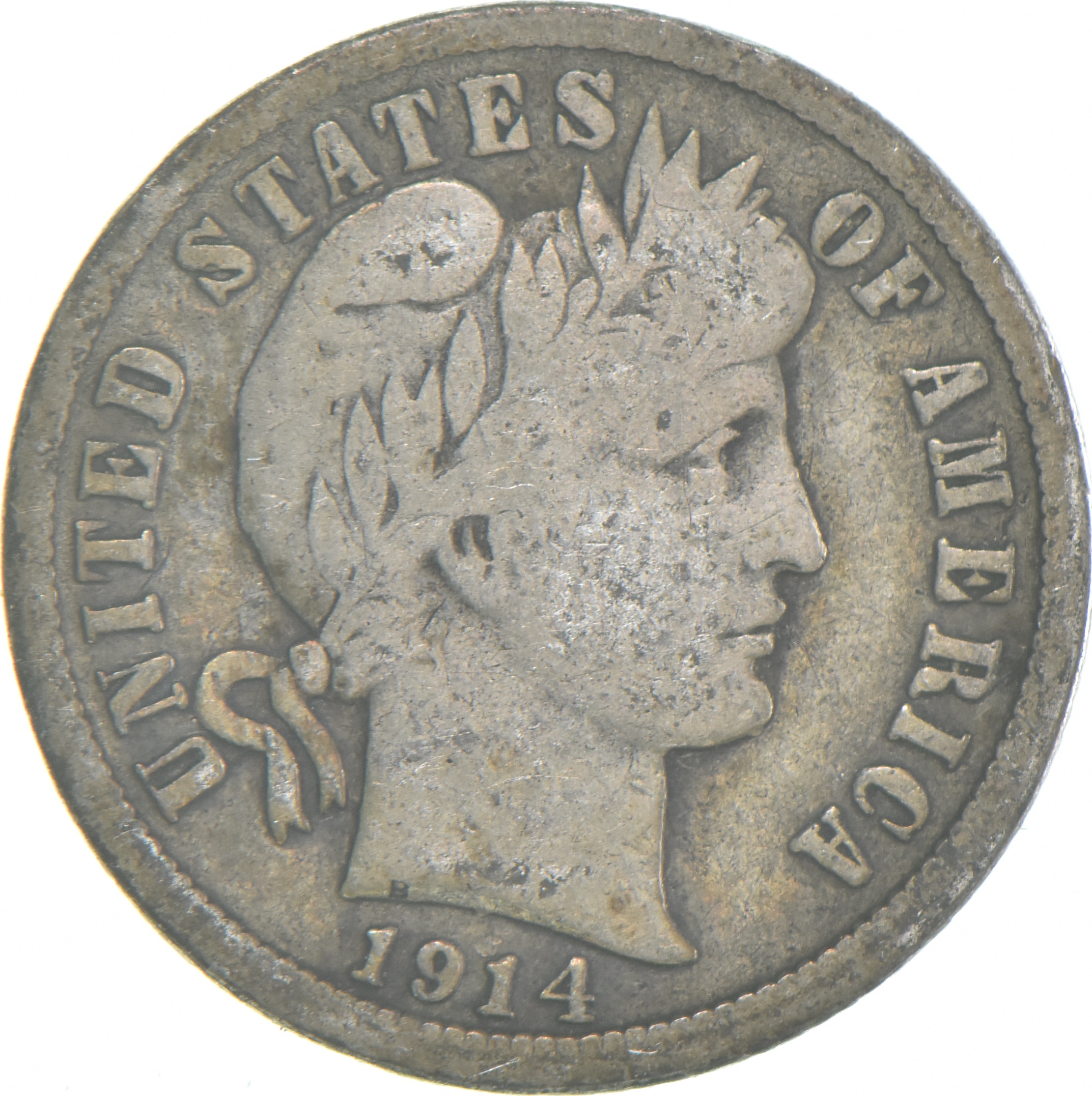 Better 1914-S US Barber Liberty Silver Dime Coin Collection Lot Set ...