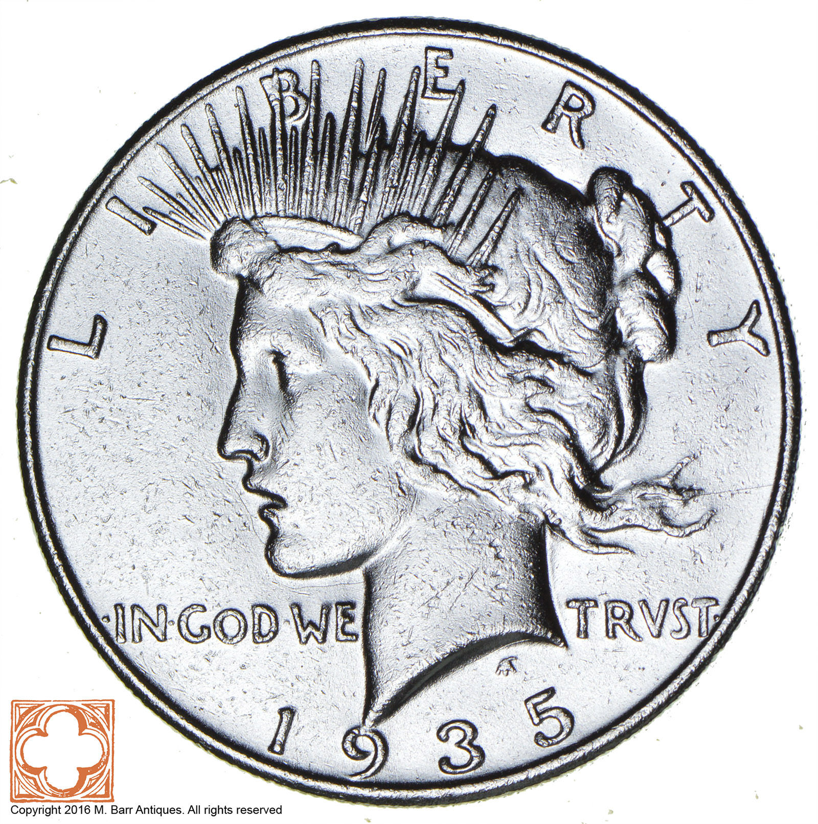 BETTER 1935 Peace Silver Dollar Decent Red Book Value Property Room