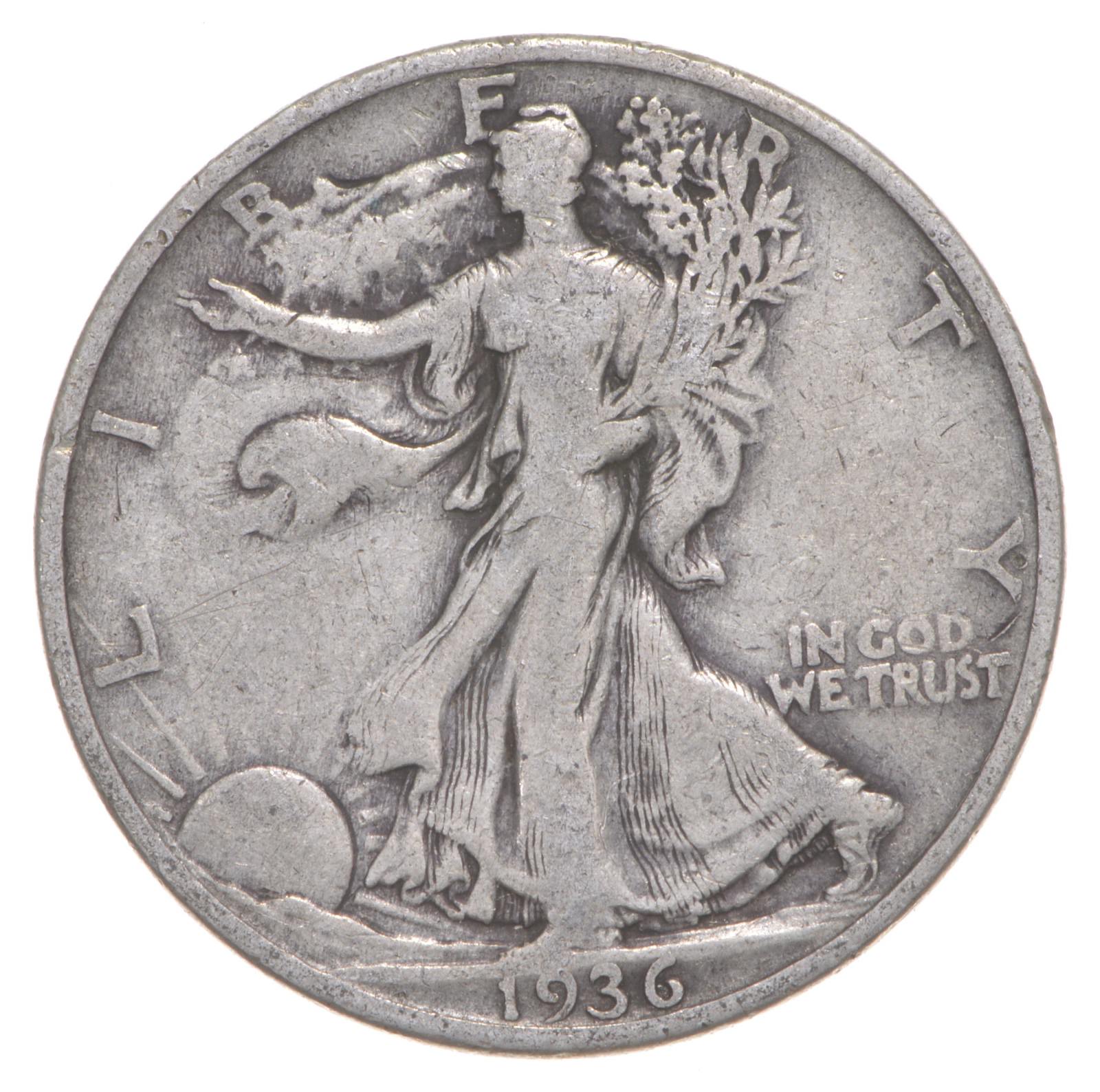 90/% Silver US Coin Very Fine or Better 1936-S Walking Liberty Half Dollar