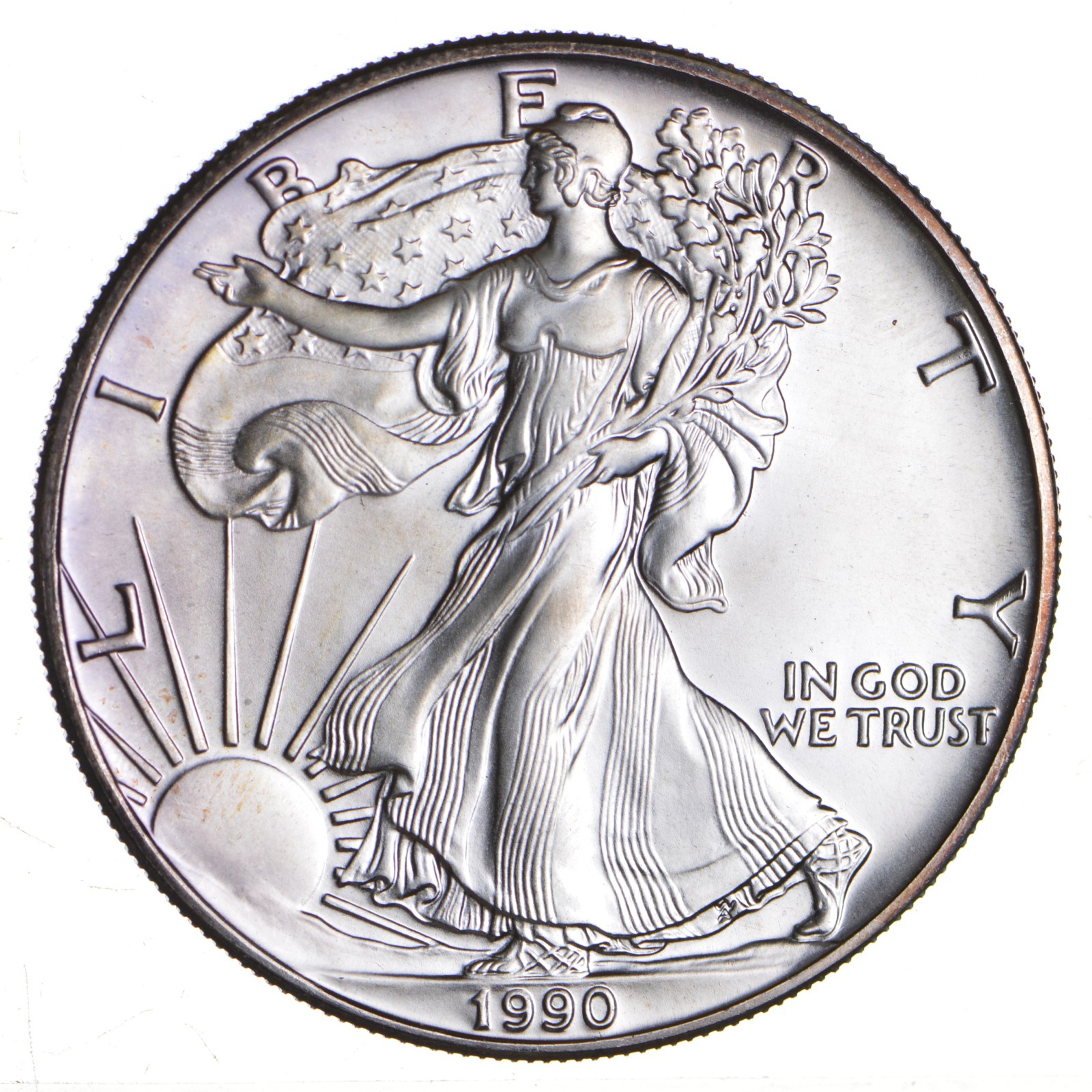 Better Date 1990 American Silver Eagle 1 Troy Oz .999 Fine Silver ...