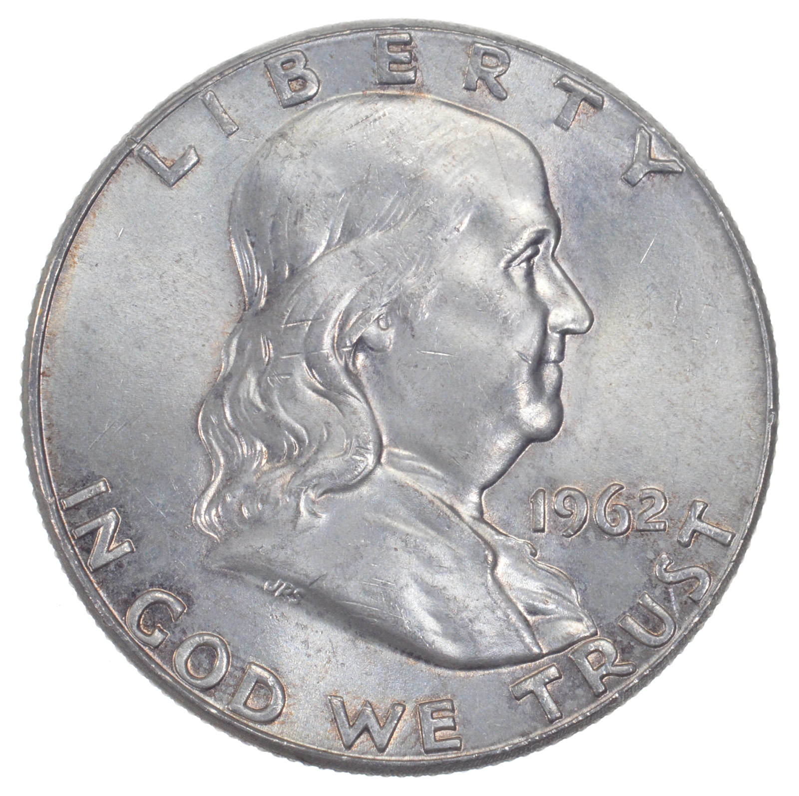 Choice AU+ 1962 Franklin Half Dollar 90 Silver Property Room