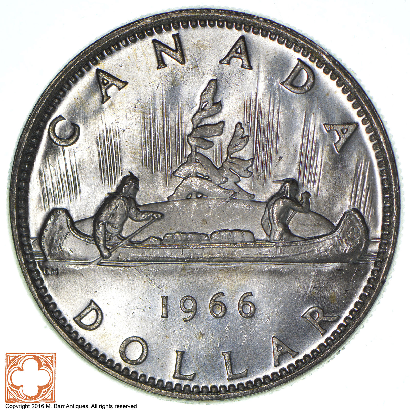 CHOICE Unc 1966 Canadian Silver Dollar 80 Silver 0.60 ASW Property Room