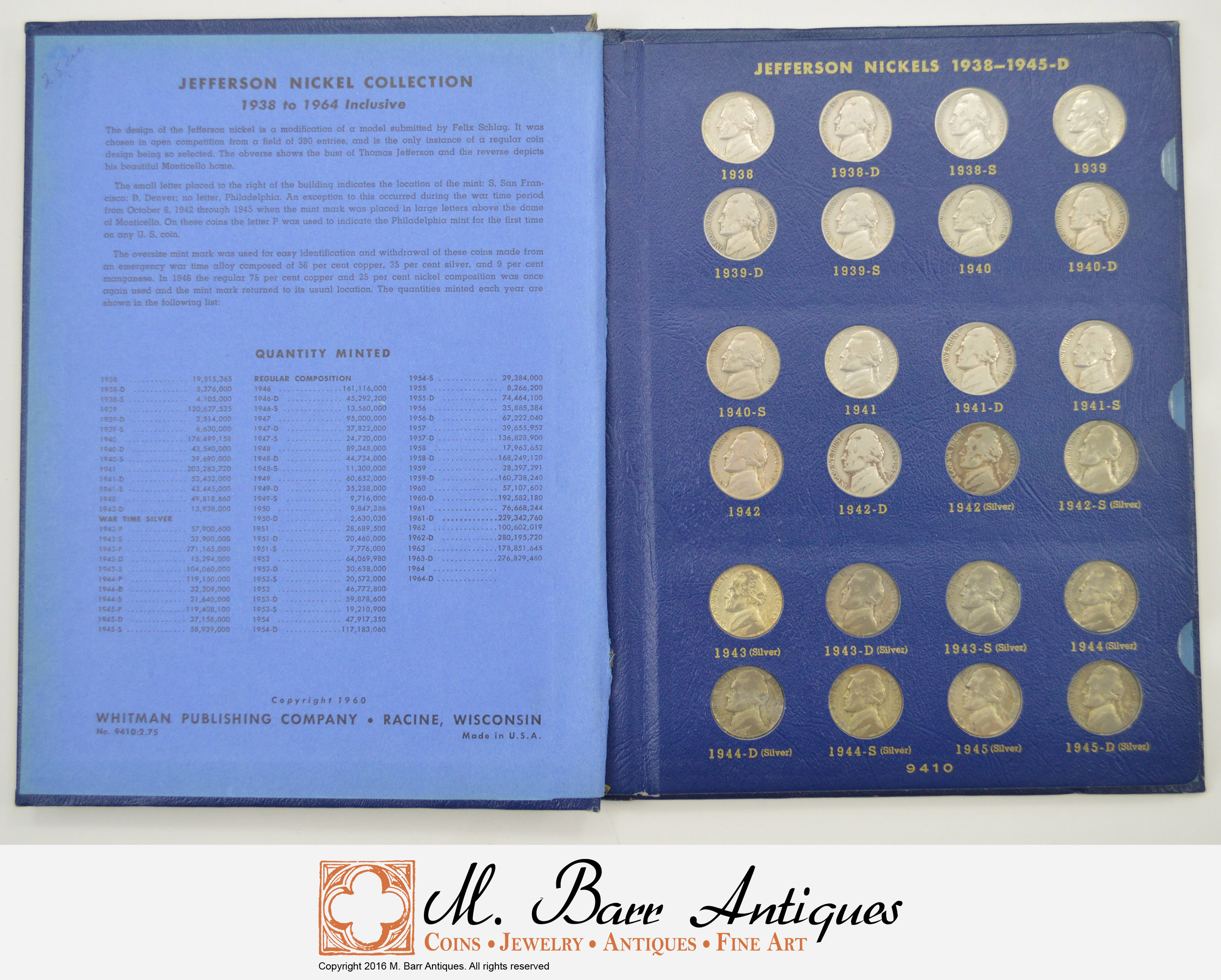 SET 193863 Jefferson Nickels Collection Includes SILVER