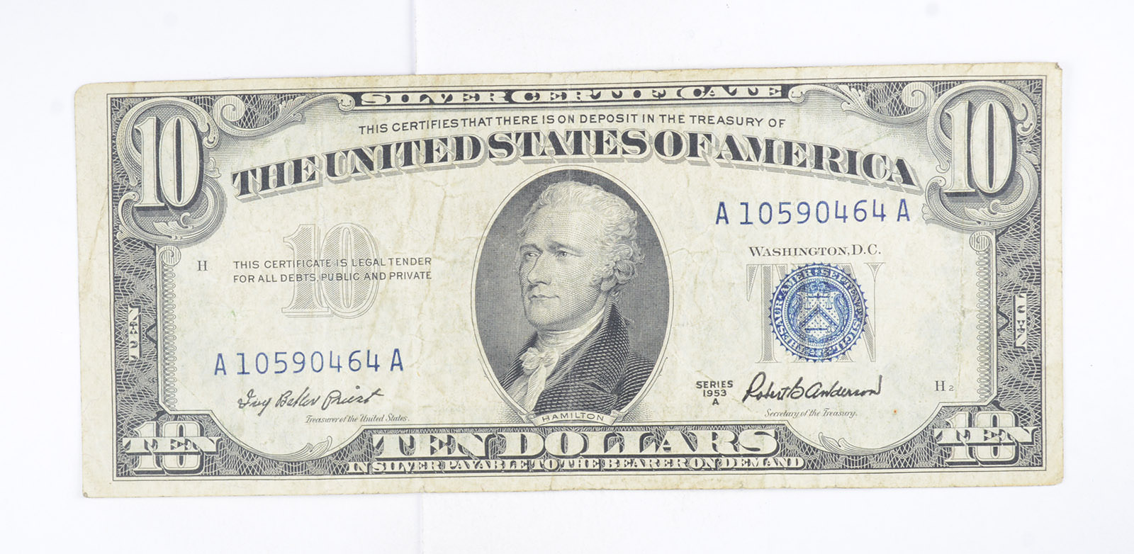CRISP - 1953-A SILVER CERTIFICATE - US $10 Note - Higher Grade ...