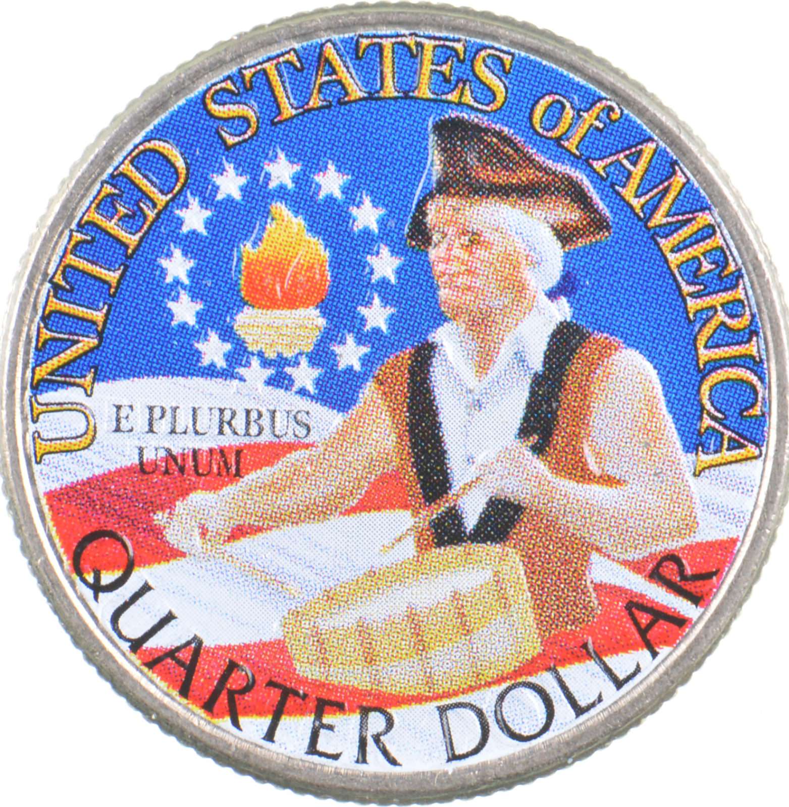 Custom COLORIZED 1976D Bicentennial Quarter High Collectible