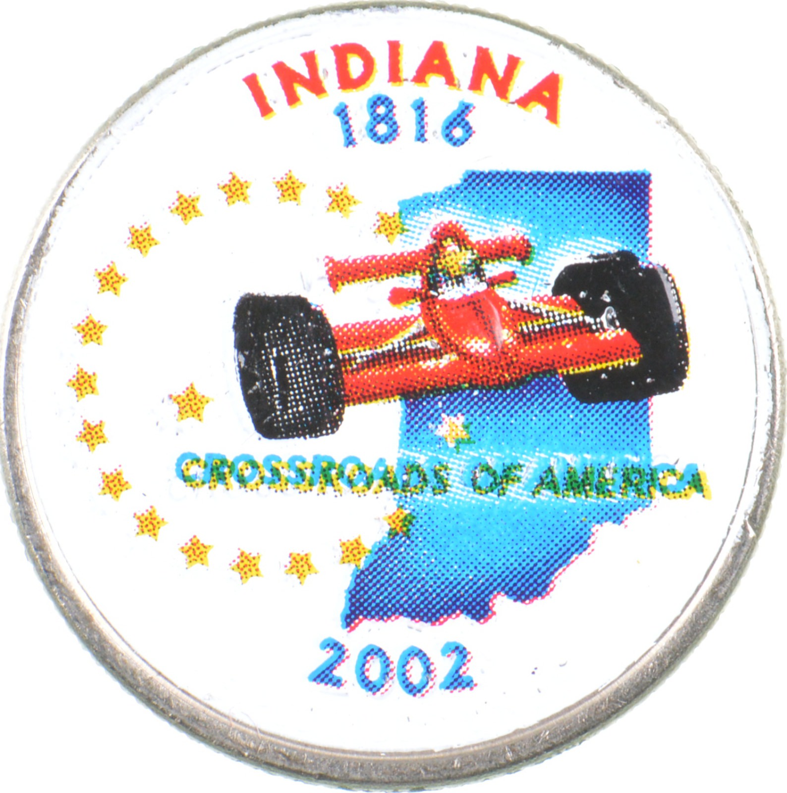 Custom COLORIZED 2002P Indiana State Quarter High Collectible Property Room