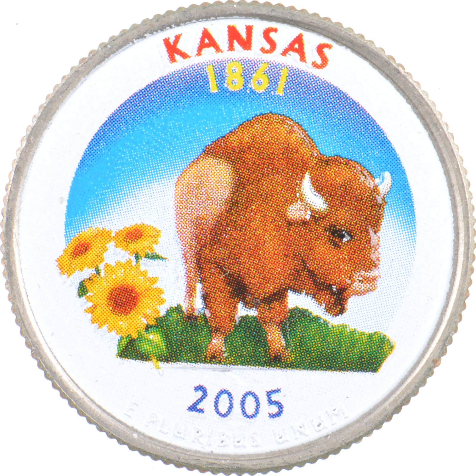 Custom - COLORIZED - 2005-P Kansas State Quarter - High Collectible