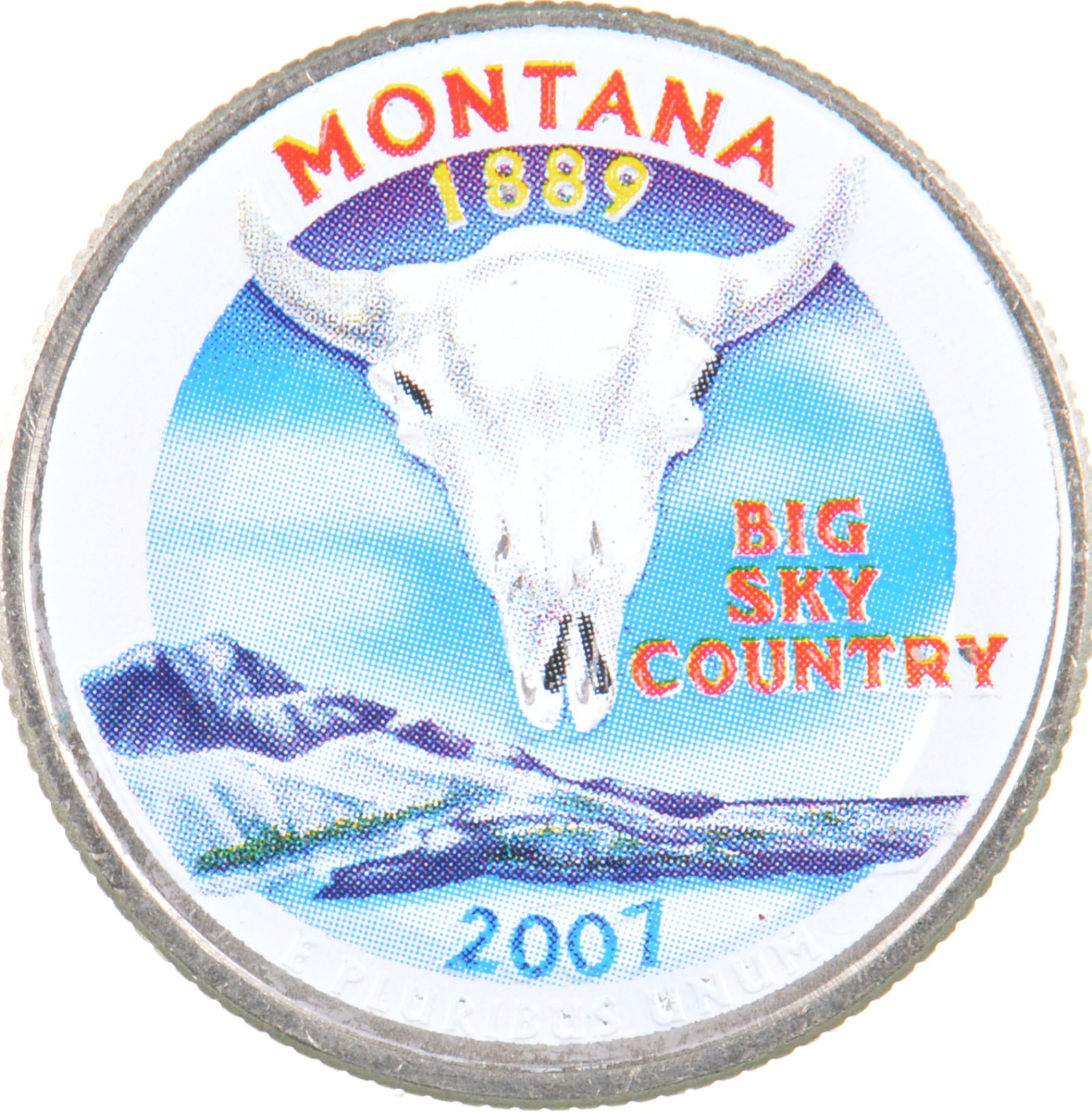 Custom COLORIZED 2007D Montana State Quarter High Collectible Property Room
