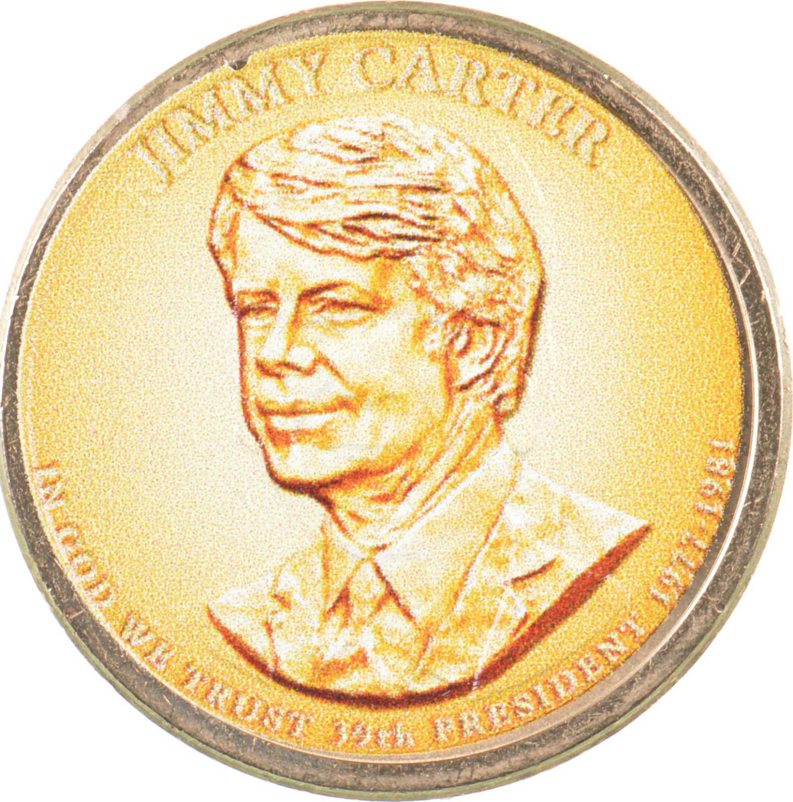 Custom COLORIZED Jimmy Carter Presidential Dollar High