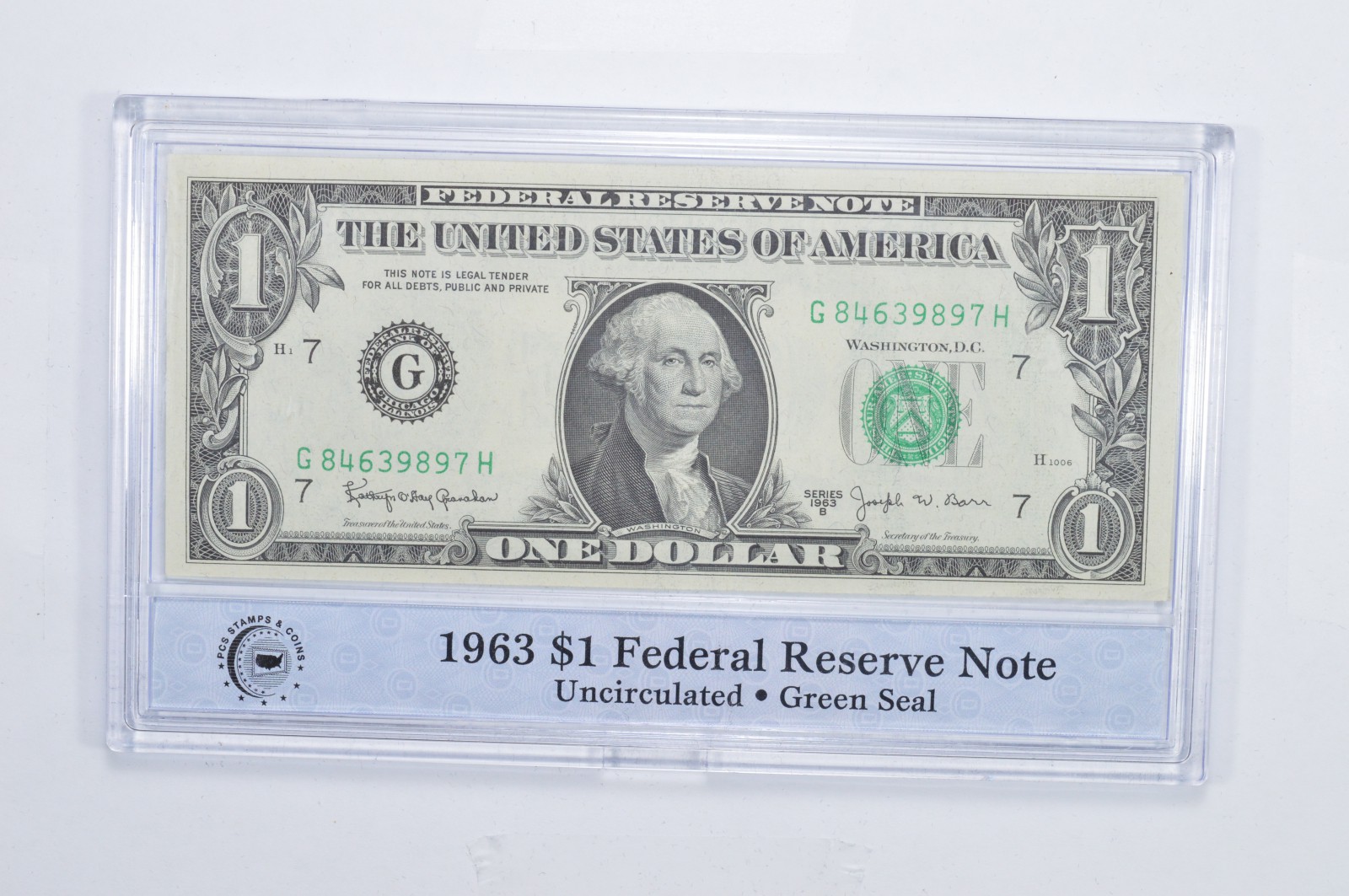 MINNEAPOLIS FEDERAL RESERVE NOTE $1 1963 series I//A