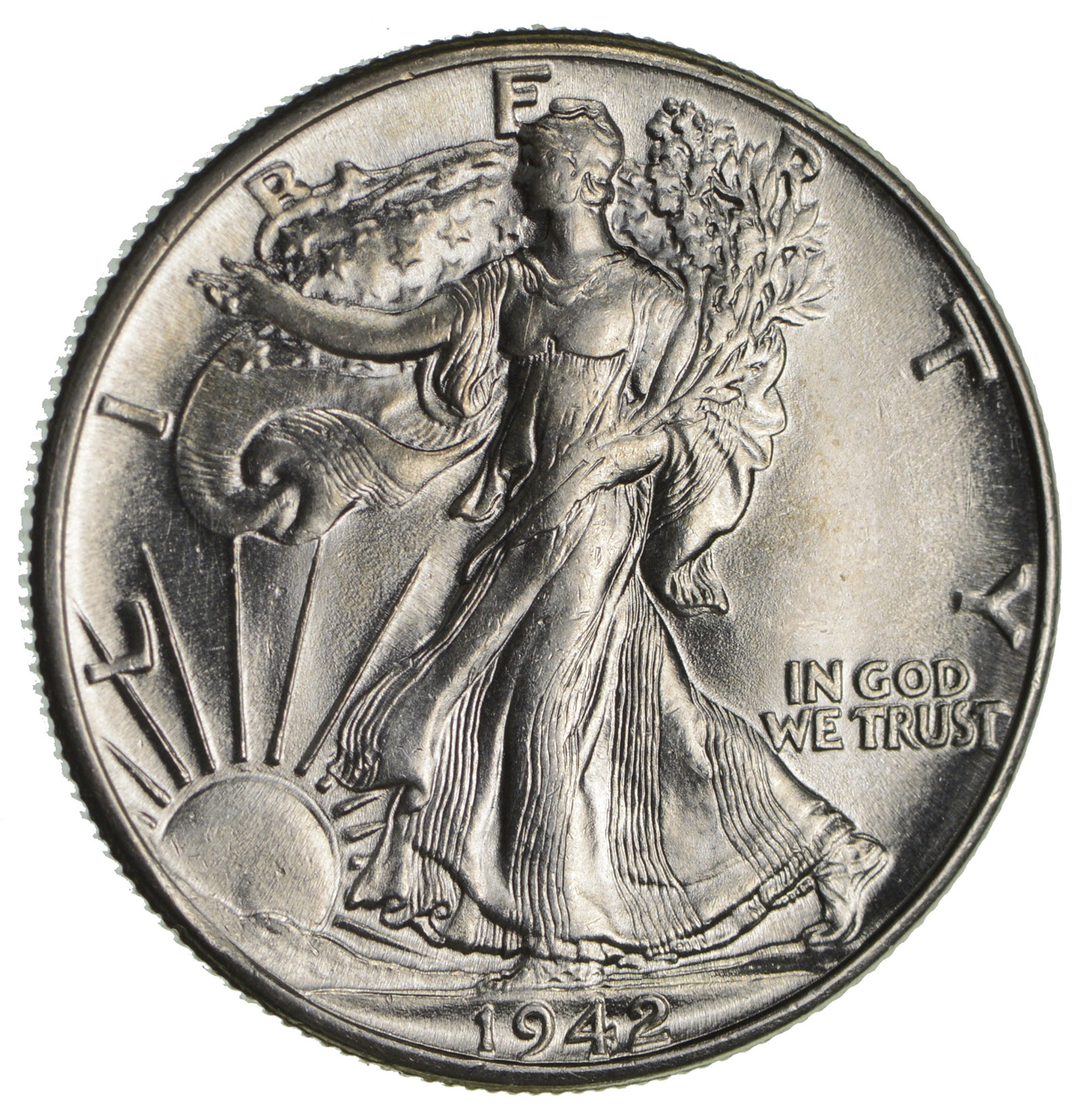 ERROR 1942 Walking Liberty Half Dollar Reverse Lamination | Property Room