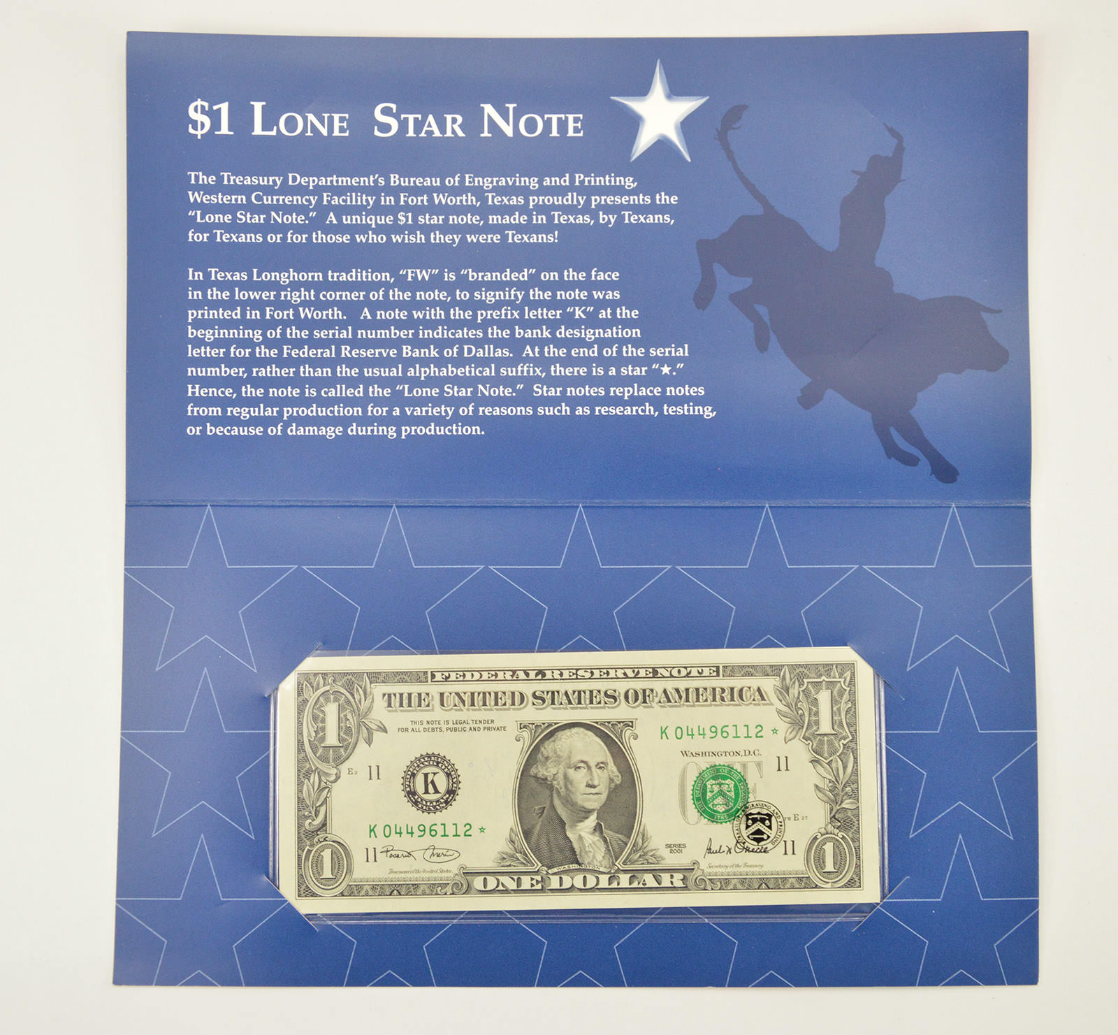 Fancy Texas Lone Star Note 1.00 Highly Collectible Fancy