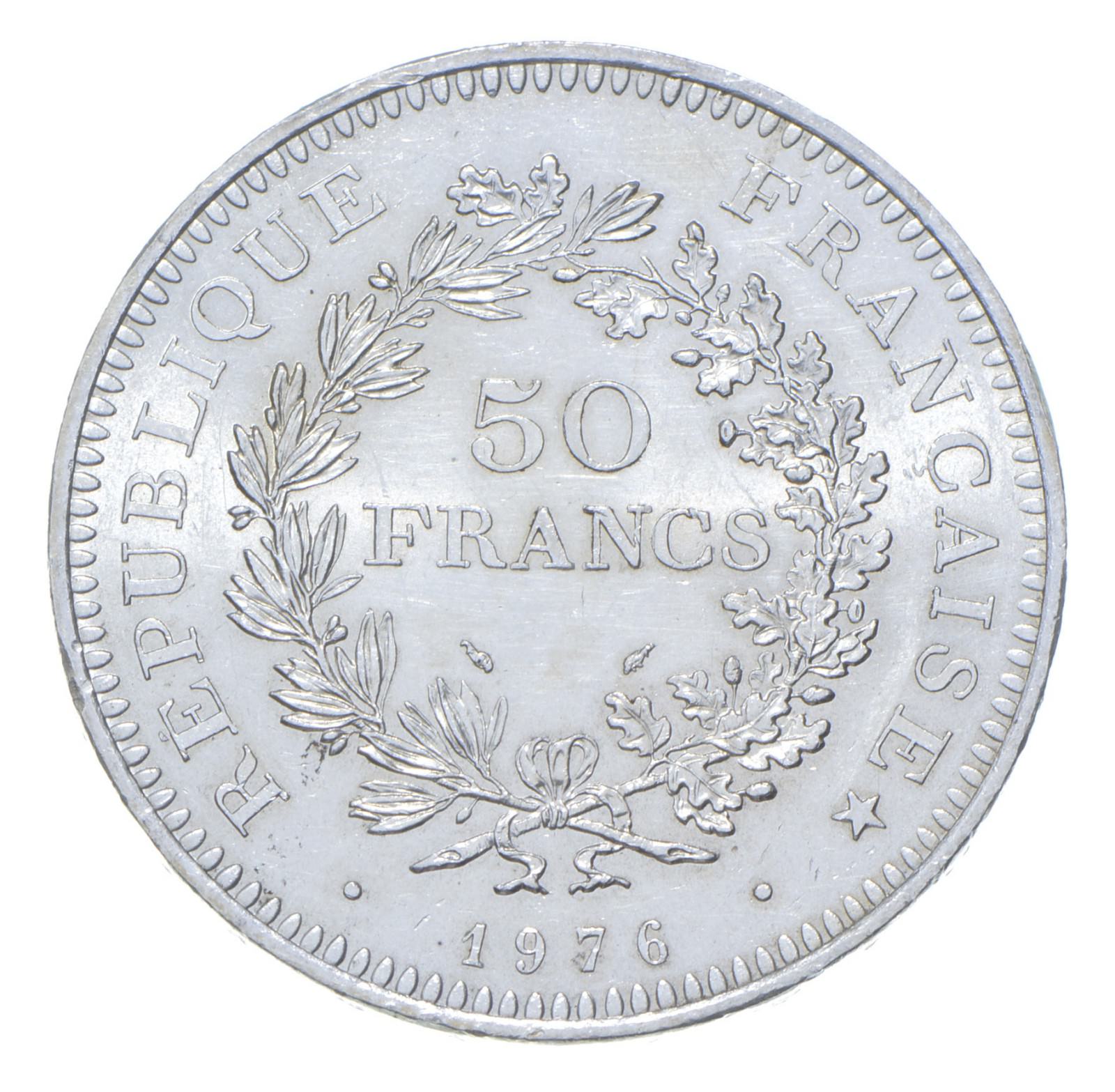FRANCE 1976 50 Francs Silver .900 HERCULES and Nymphs Huge BEAUTIFUL COIN Property Room FRANCE 1976 50 Francs Silver .900 HERCULES and Nymphs Huge BEAUTIFUL COIN Property Room