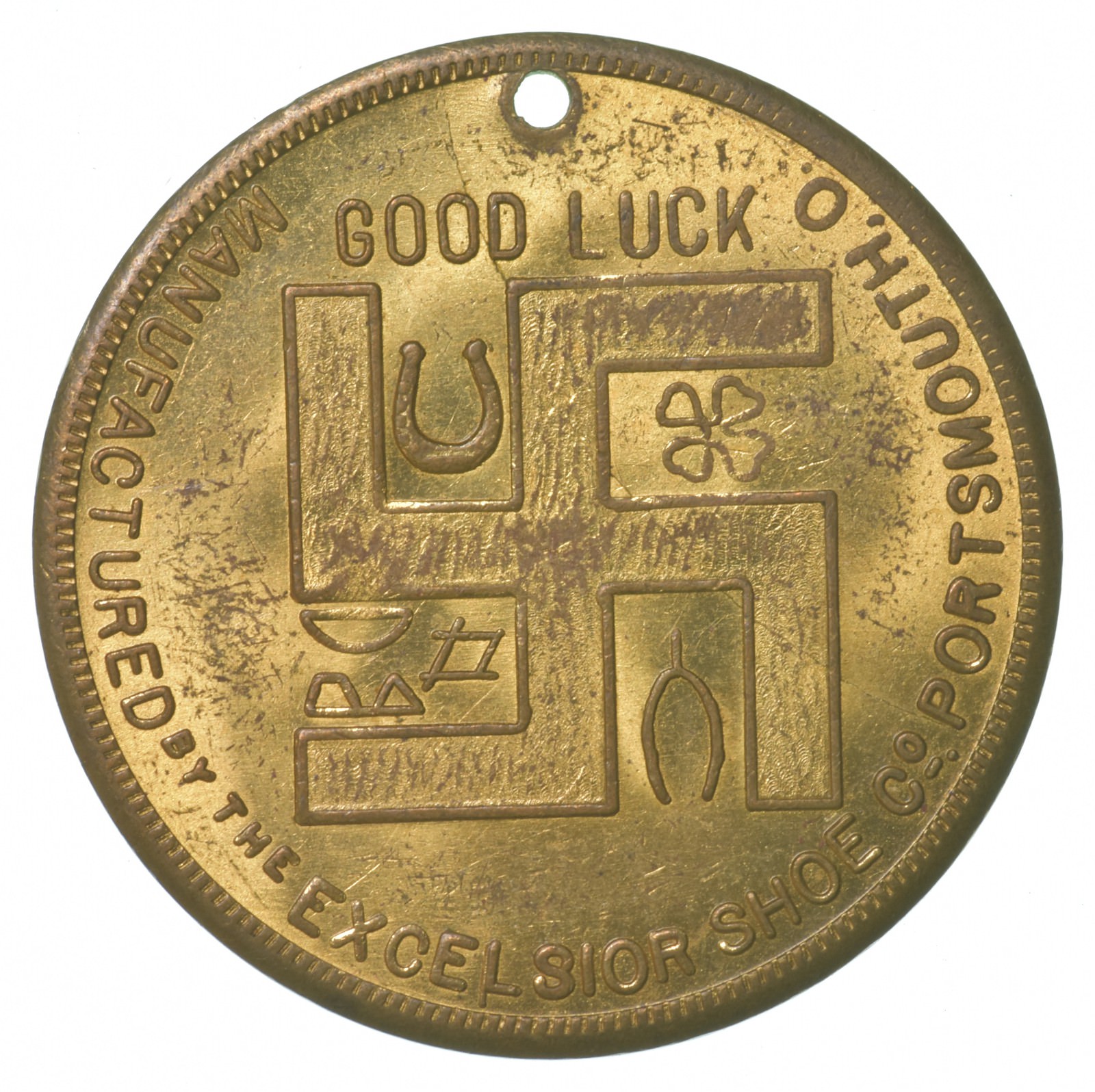 Good Luck Token 1910 The Excelsior Shoe Co Boy Scouts Medal Coin