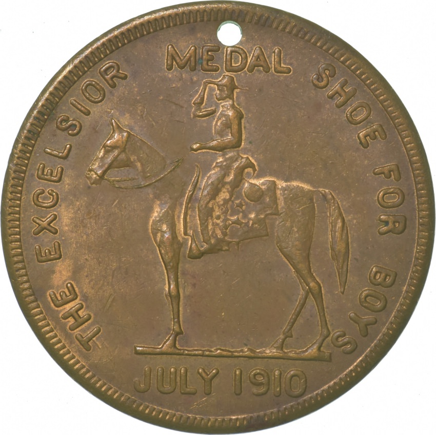 Good Luck Token 1910 The Excelsior Shoe Co Boy Scouts Medal Coin