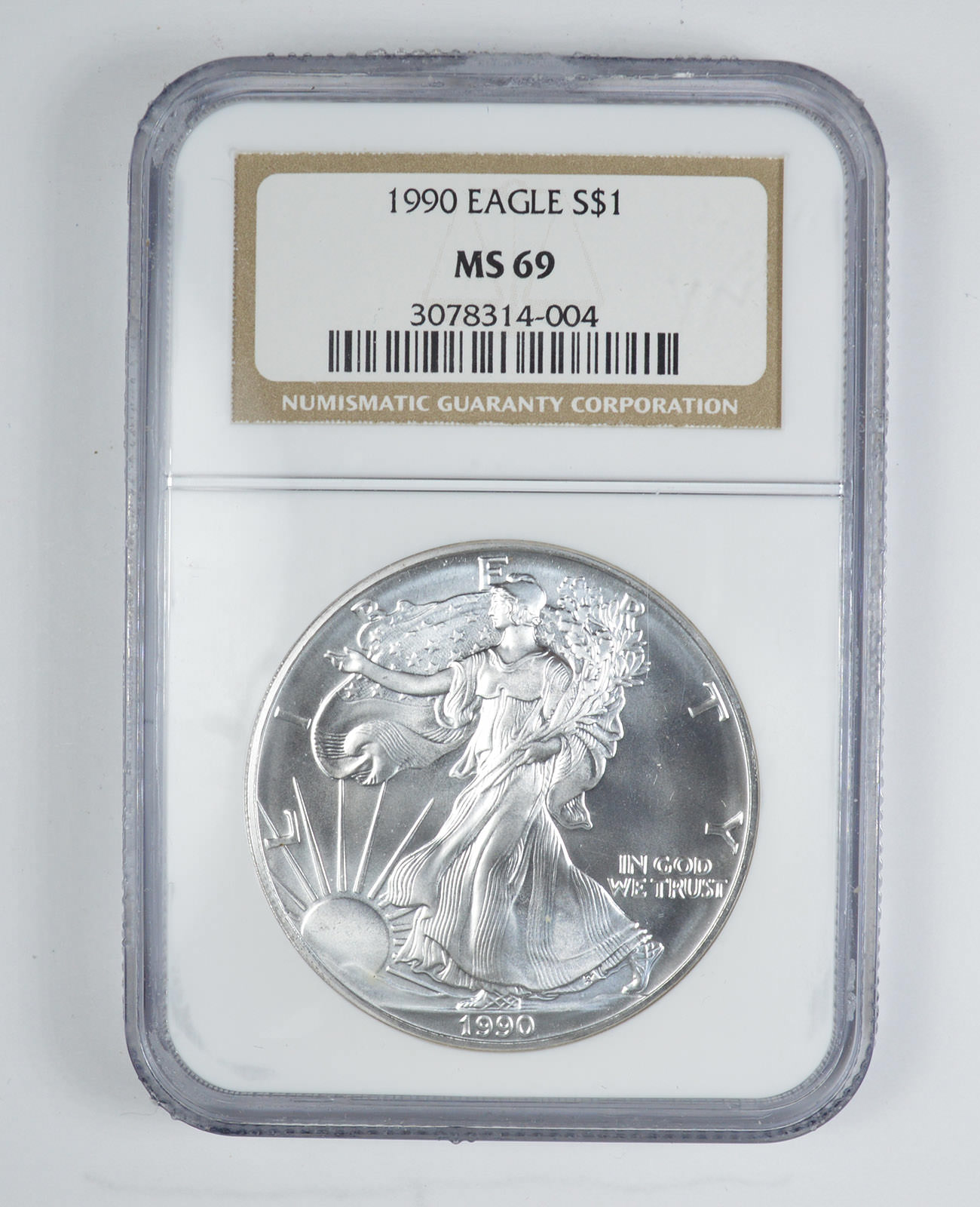 Ms69 Graded - MS69 1990 Silver Eagle - Graded By NGC | Property Room