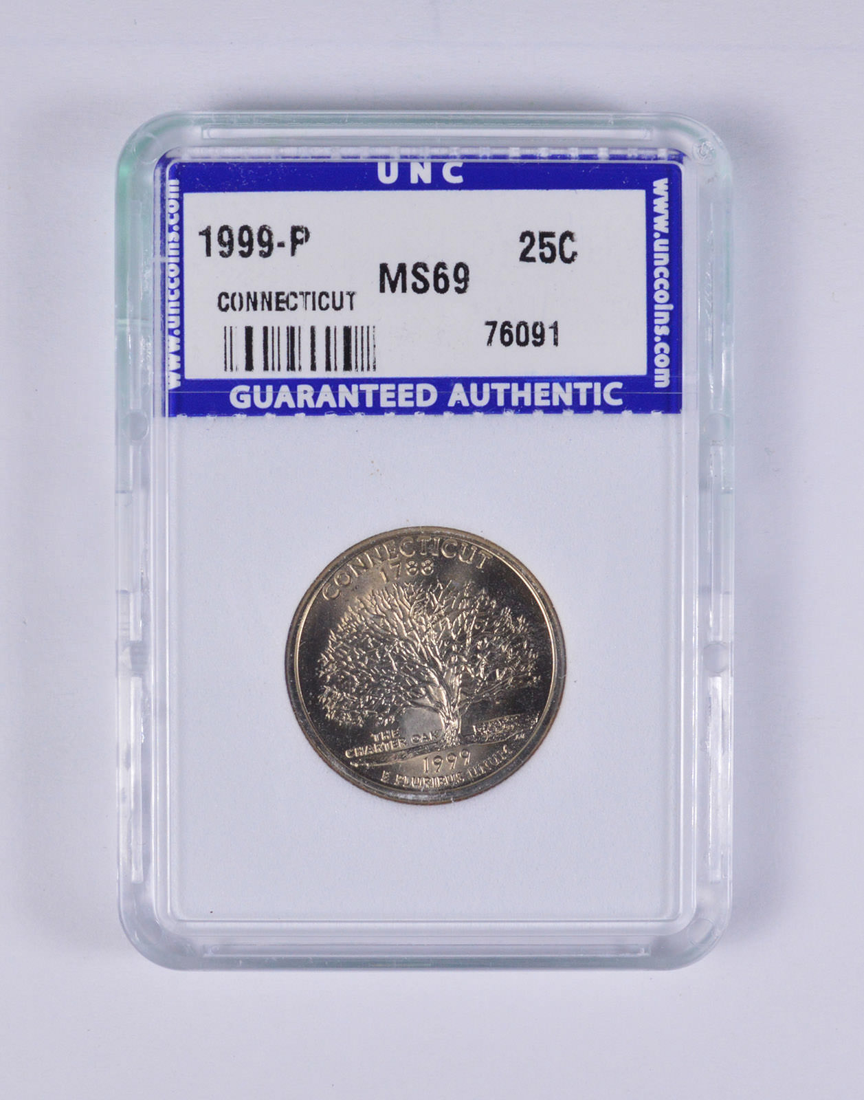 Graded MS69 1999P Connecticut State Quarter Unc Coins Graded Property Room
