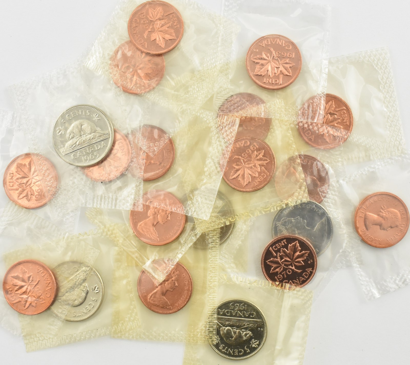 Group of 20 Mixed Denomination and Date Canadian Coins Property Room