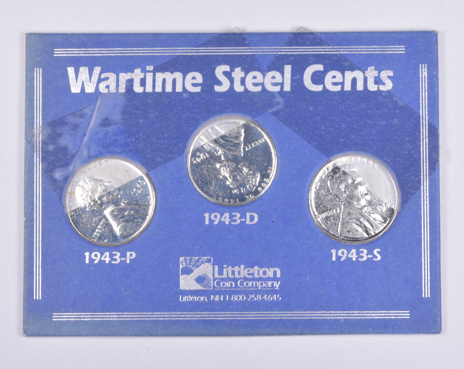 High Grade 1943 P D S Complete Set Lincoln Wheat STEEL WWII 'Silver ...