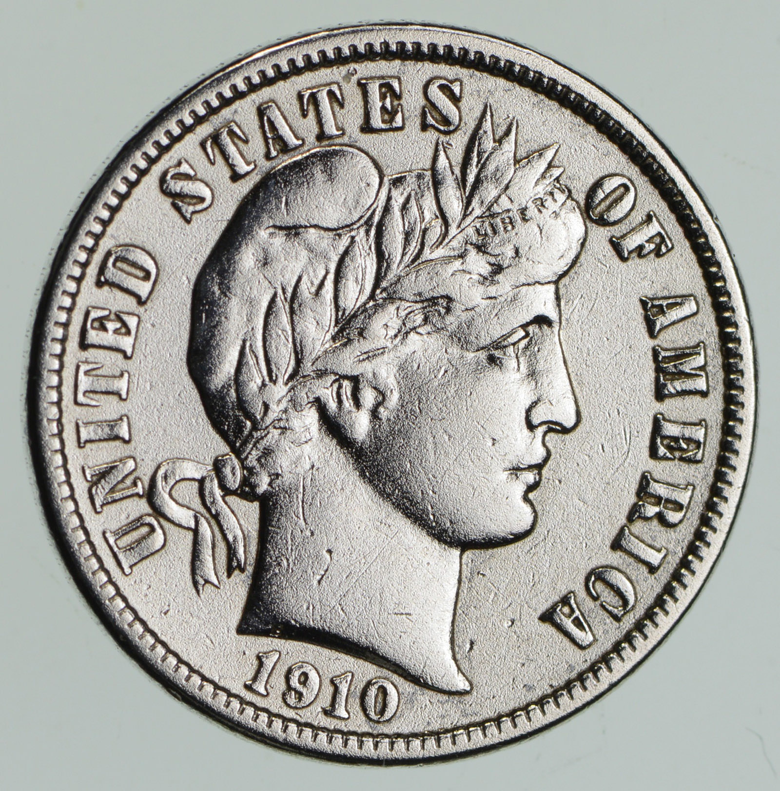 Higher Grade 1910 Barber Liberty US Silver Dime Great Detail in