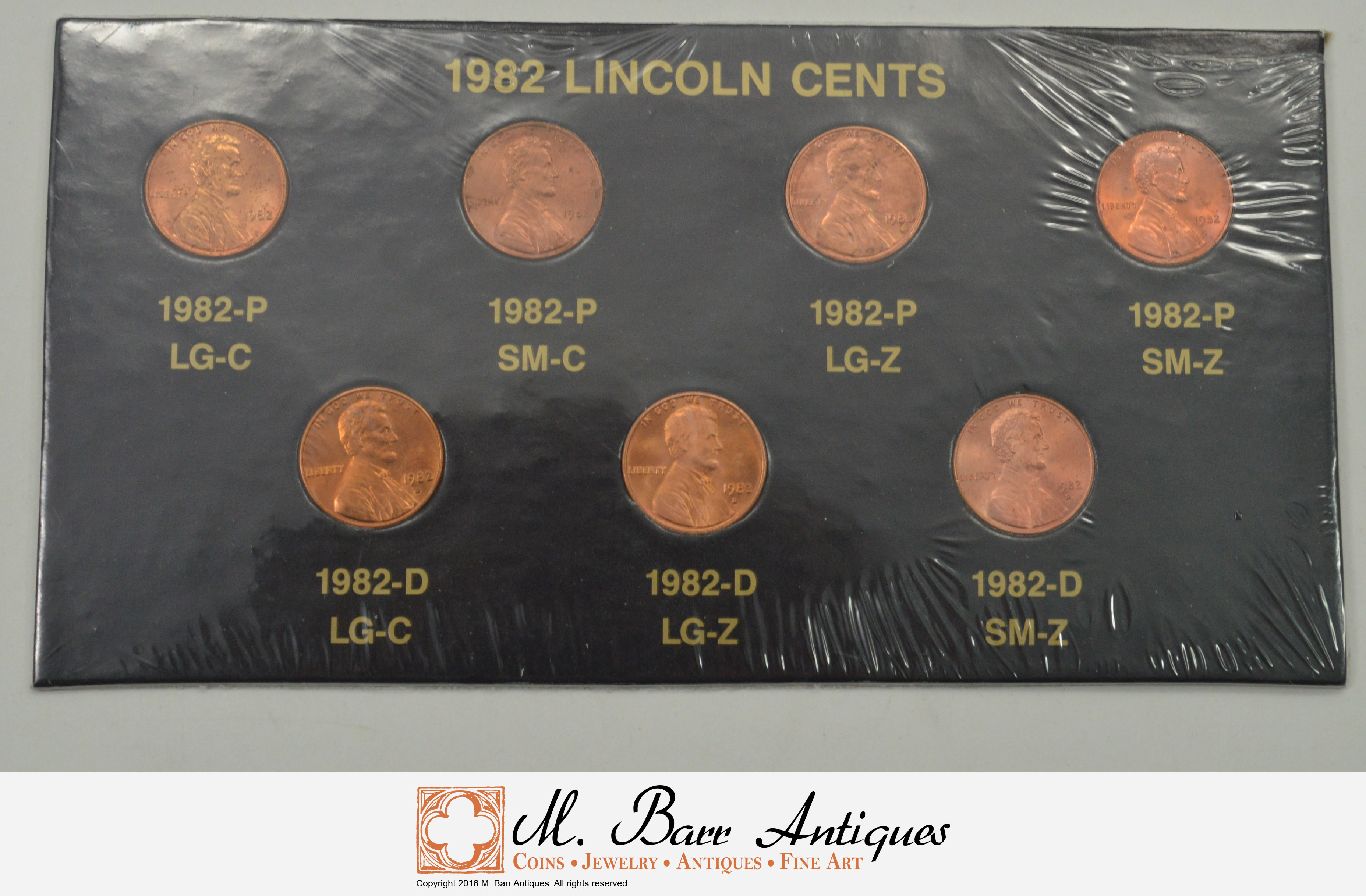 Historic Coin Collection - 1982 Lincoln Cents*** Nicely Packed US Coins ...