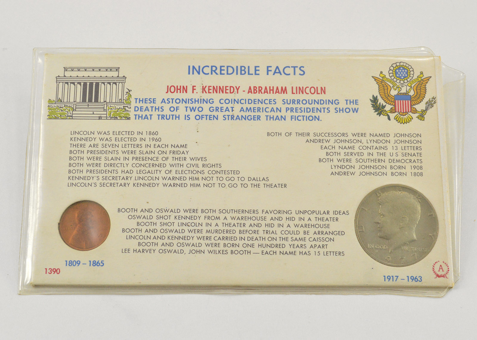 Historic Coin Collection Incredible Facts John F. KennedyAbraham