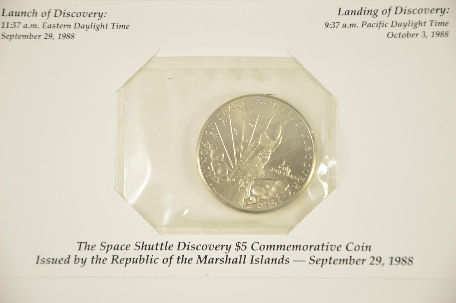 Historic Coin Collection - Republic Of The Marshall Islands Space ...