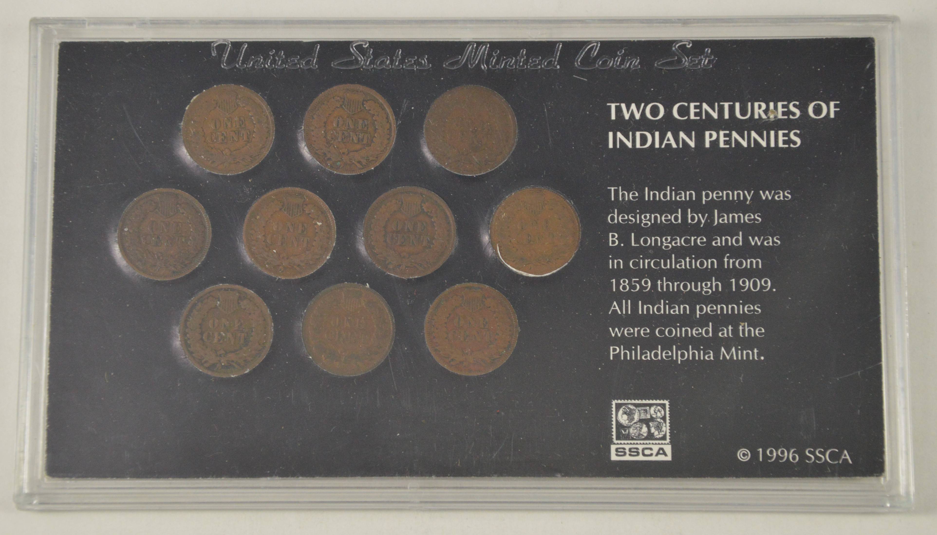 Historic Coin Collection Two Centuries Of Indian Pennies Nicely