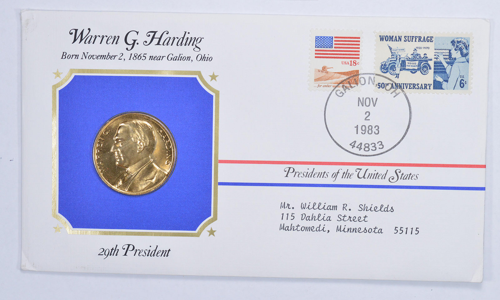 Historic Presidents of the United States Warren G. Harding Medal