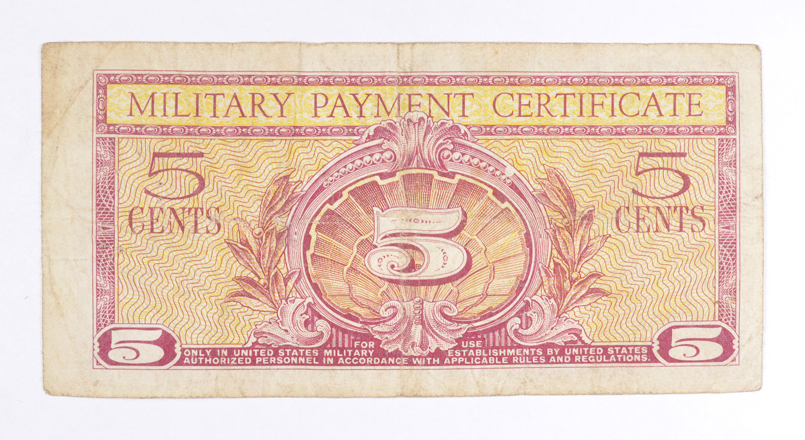 Historic United States Military Payment Certificate - Used by Troops ...