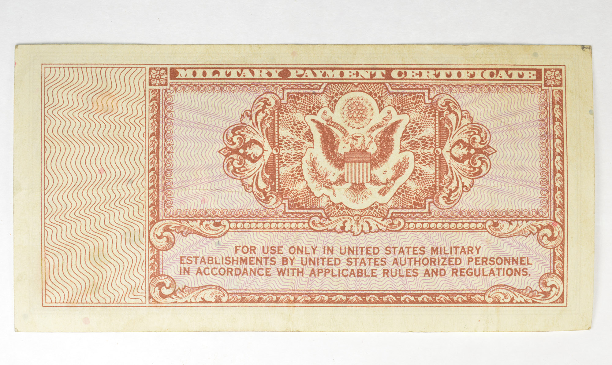 Historic United States Military Payment Certificate - Used by Troops ...