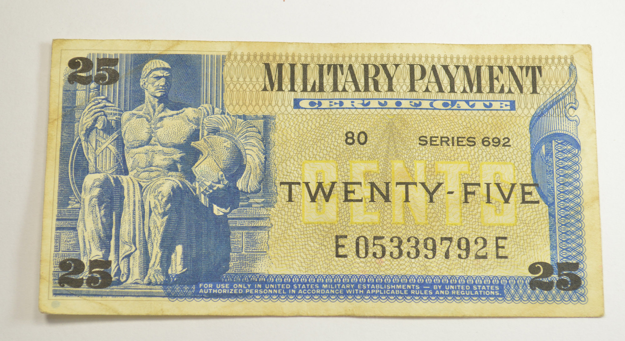 Historic United States Military Payment Certificate - Used by Troops ...