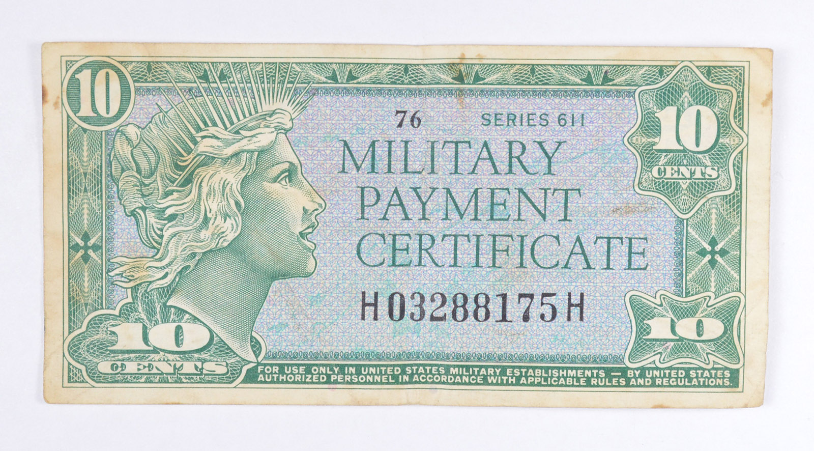 Historic United States Military Payment Certificate - Used by Troops ...