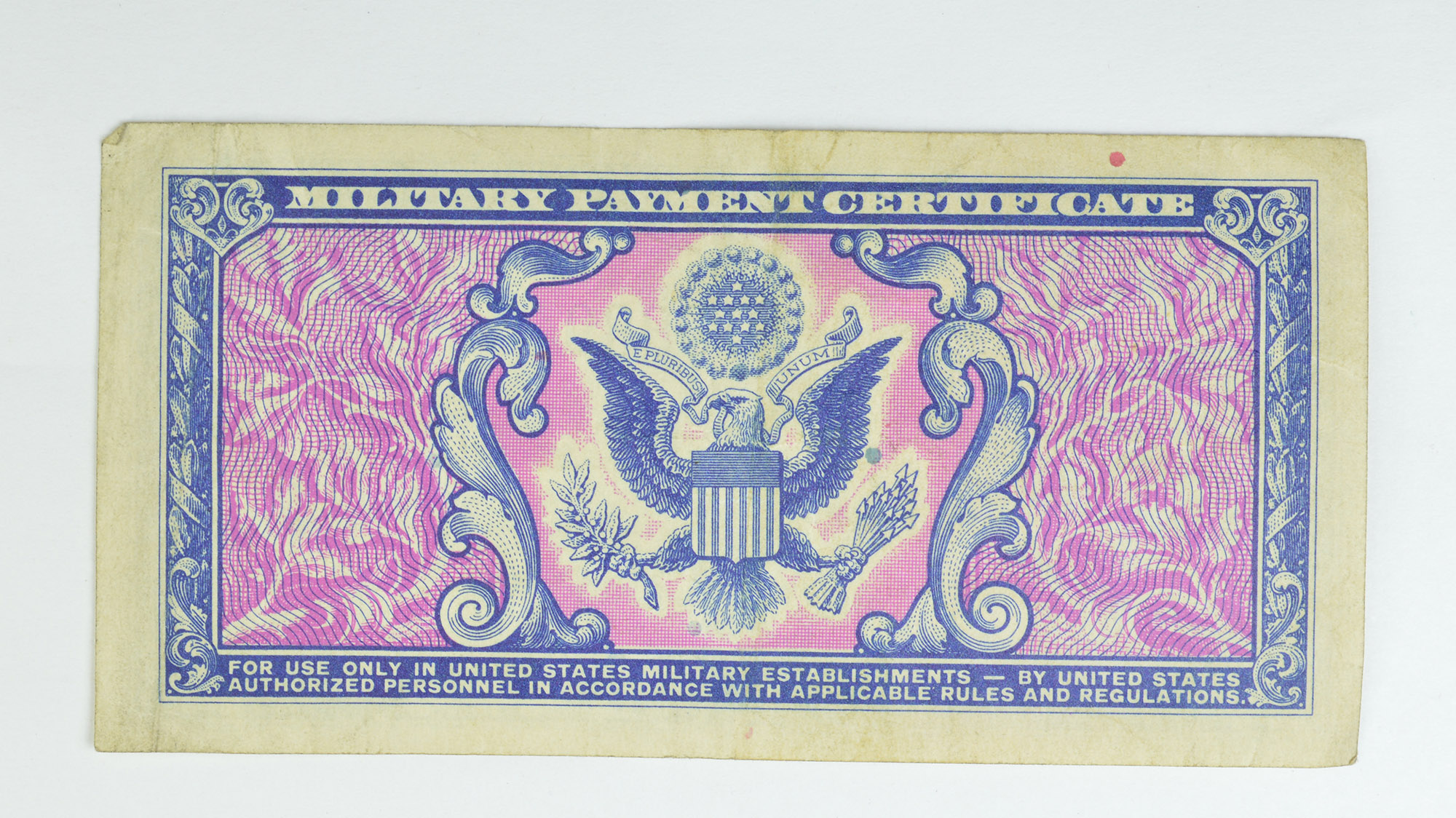 Historic United States Military Payment Certificate - Used by Troops ...