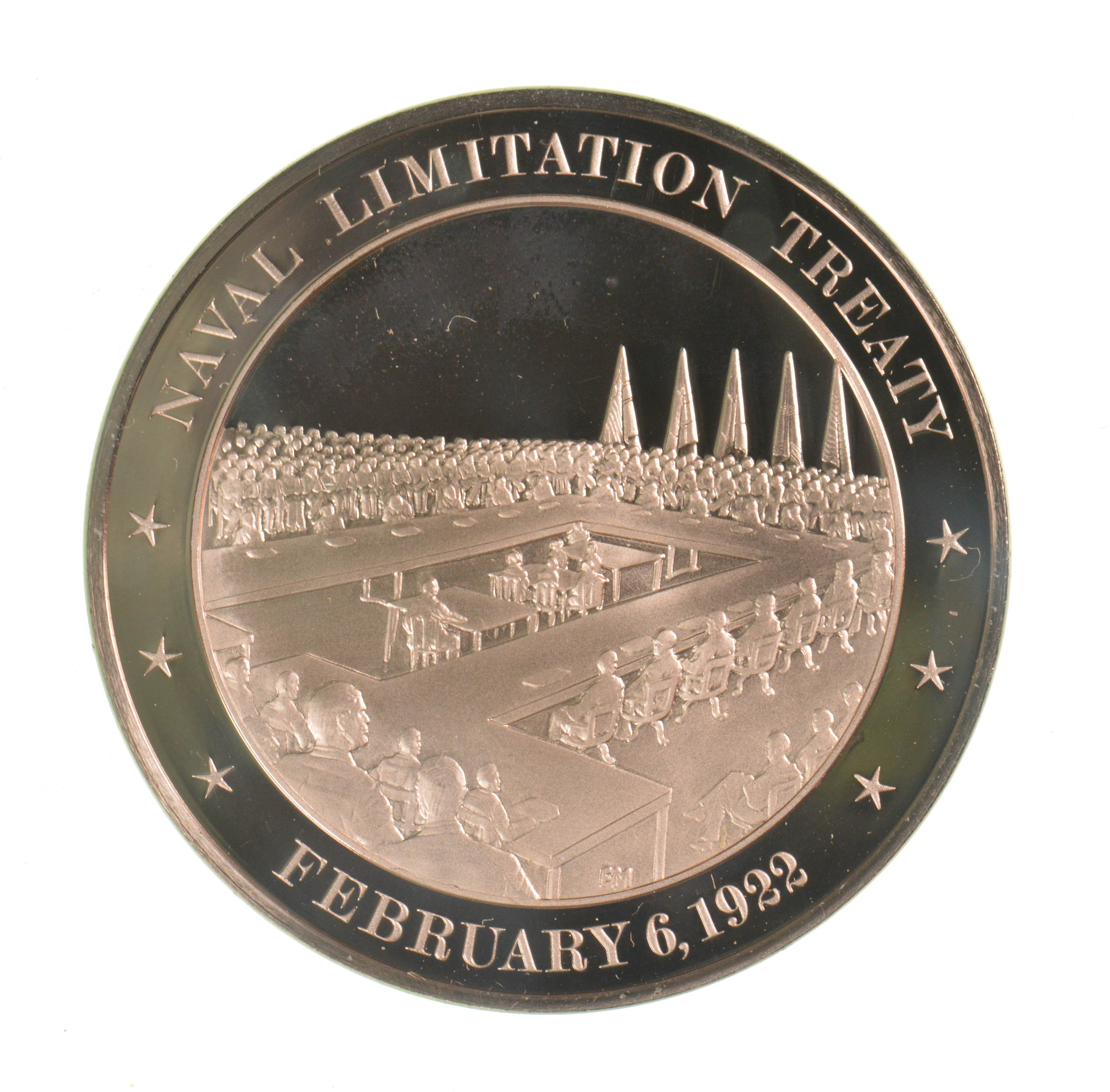 HUGE Bronze Medal Depicting Naval Limitation Treaty Property Room