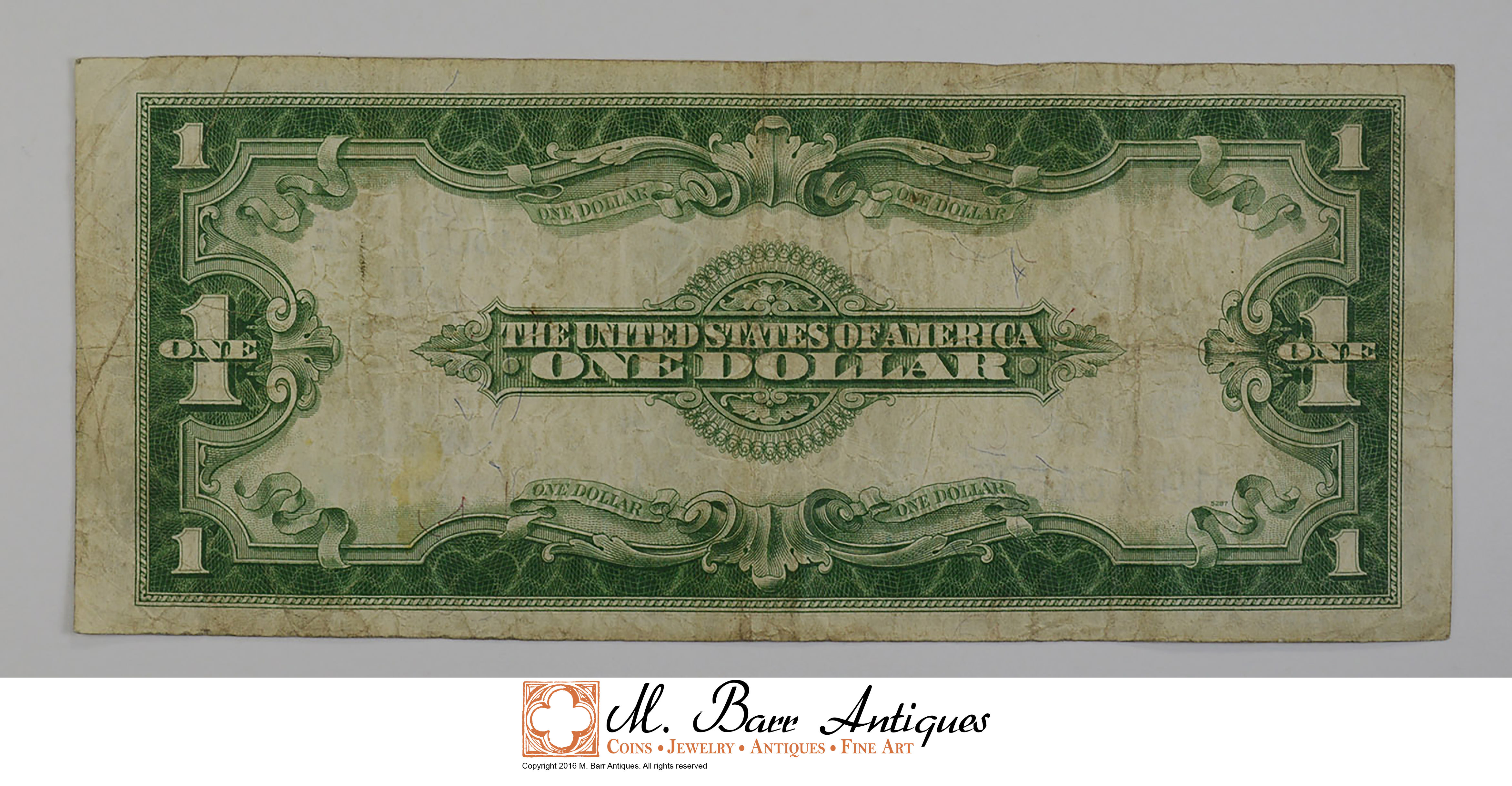 HUGE Horse Blanket 1923 1.00 Silver Certificate Large Size Note