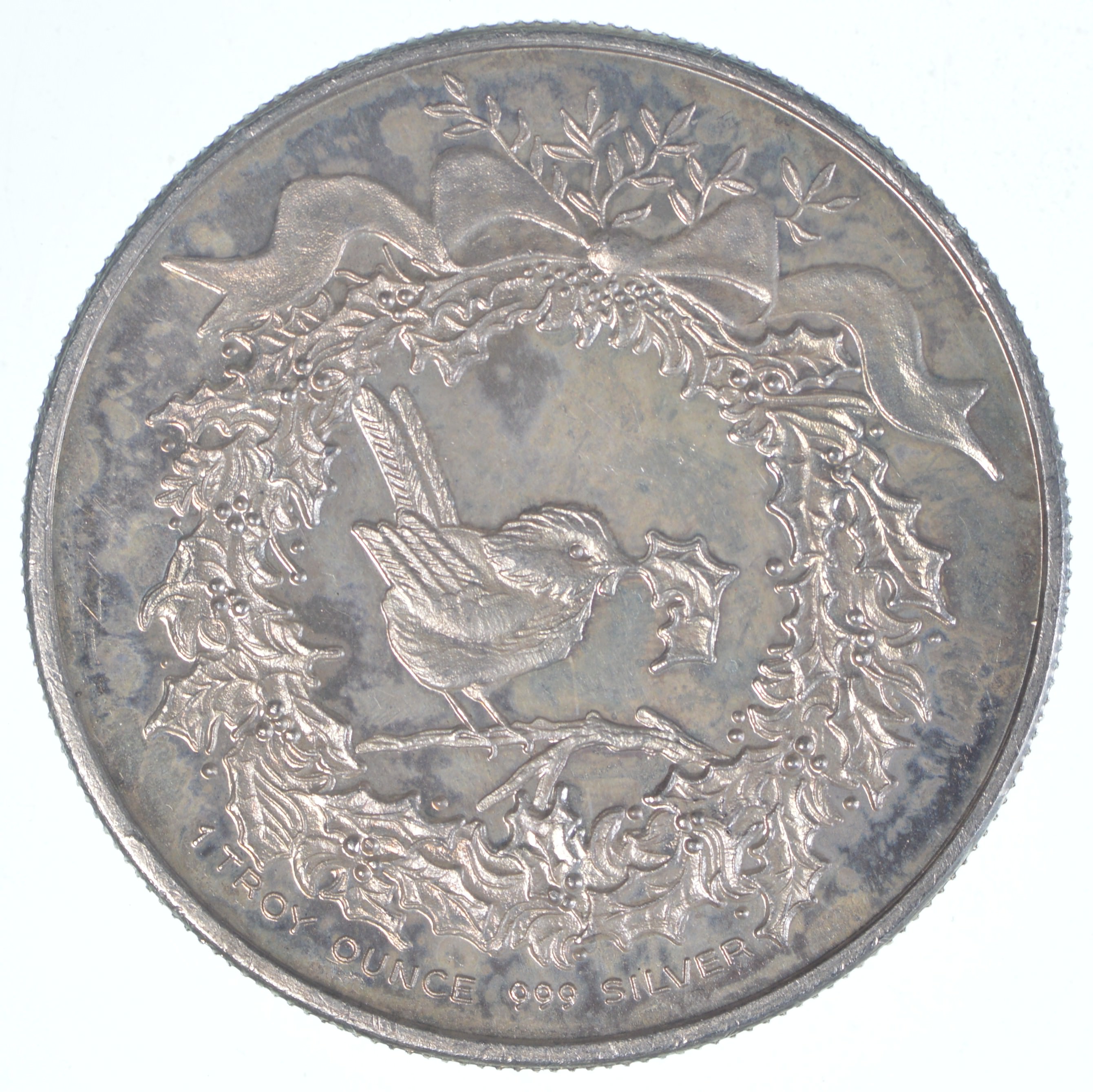 Limited SILVER 1 Oz Round 1986 Christmas Snowman .999 Fine Silver ...