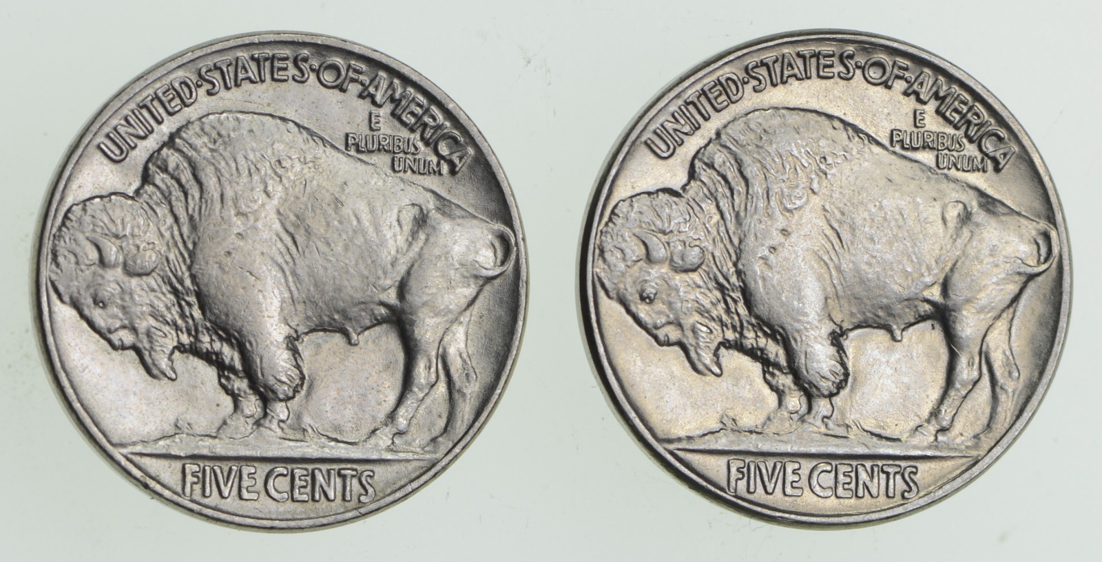 Lot (2) 1937 Indian Head Buffalo Nickels Uncirculated Property Room