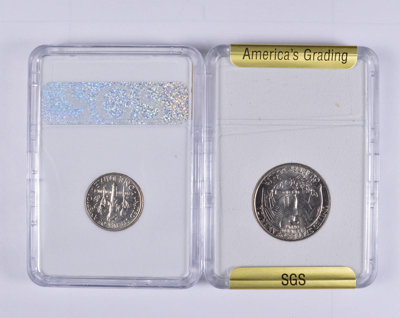 Lot of 2 Different SLABS Graded Coins Property Room