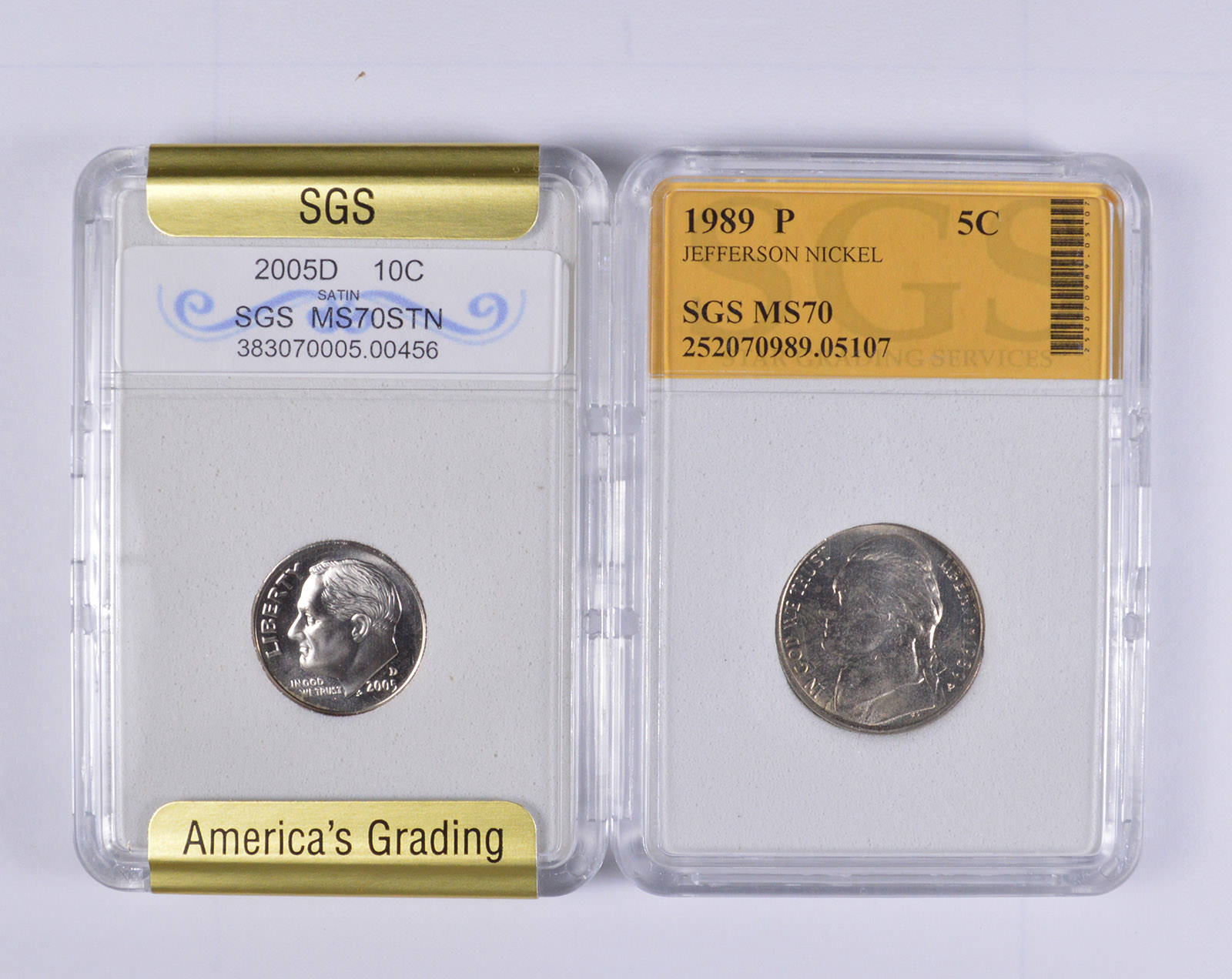 Lot of 2 Different SLABS Graded Coins Property Room