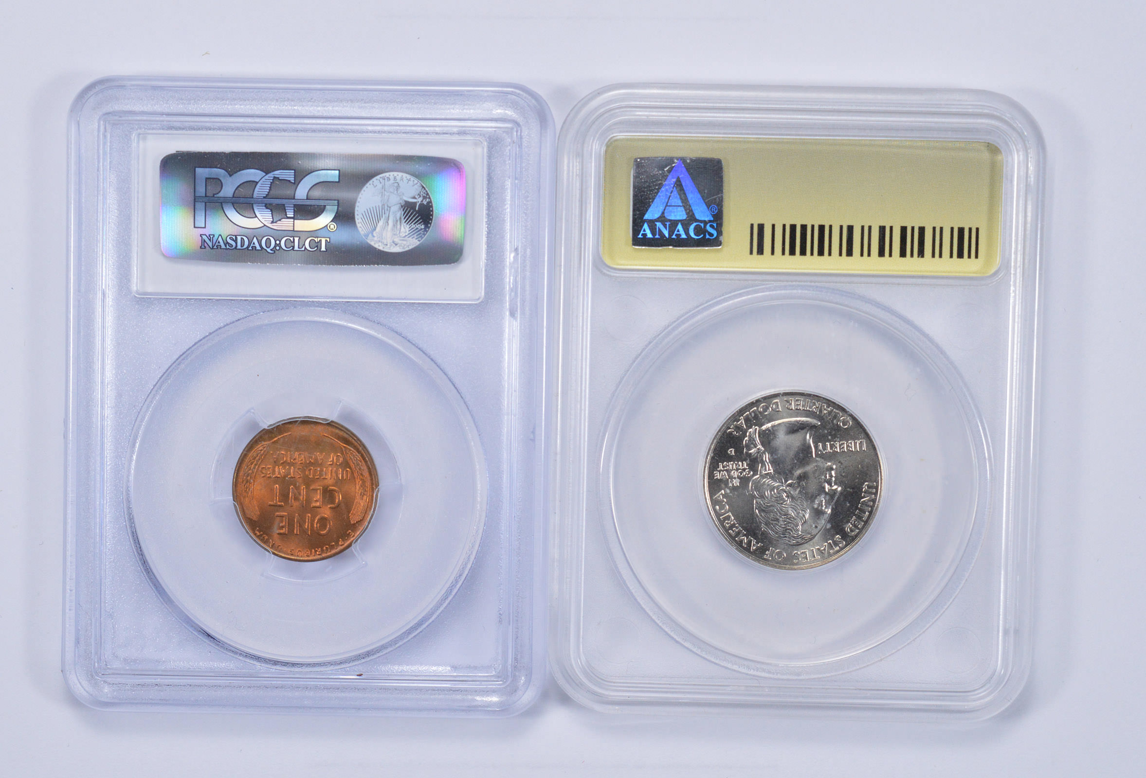 Lot of 2 Different SLABS Graded Coins Property Room