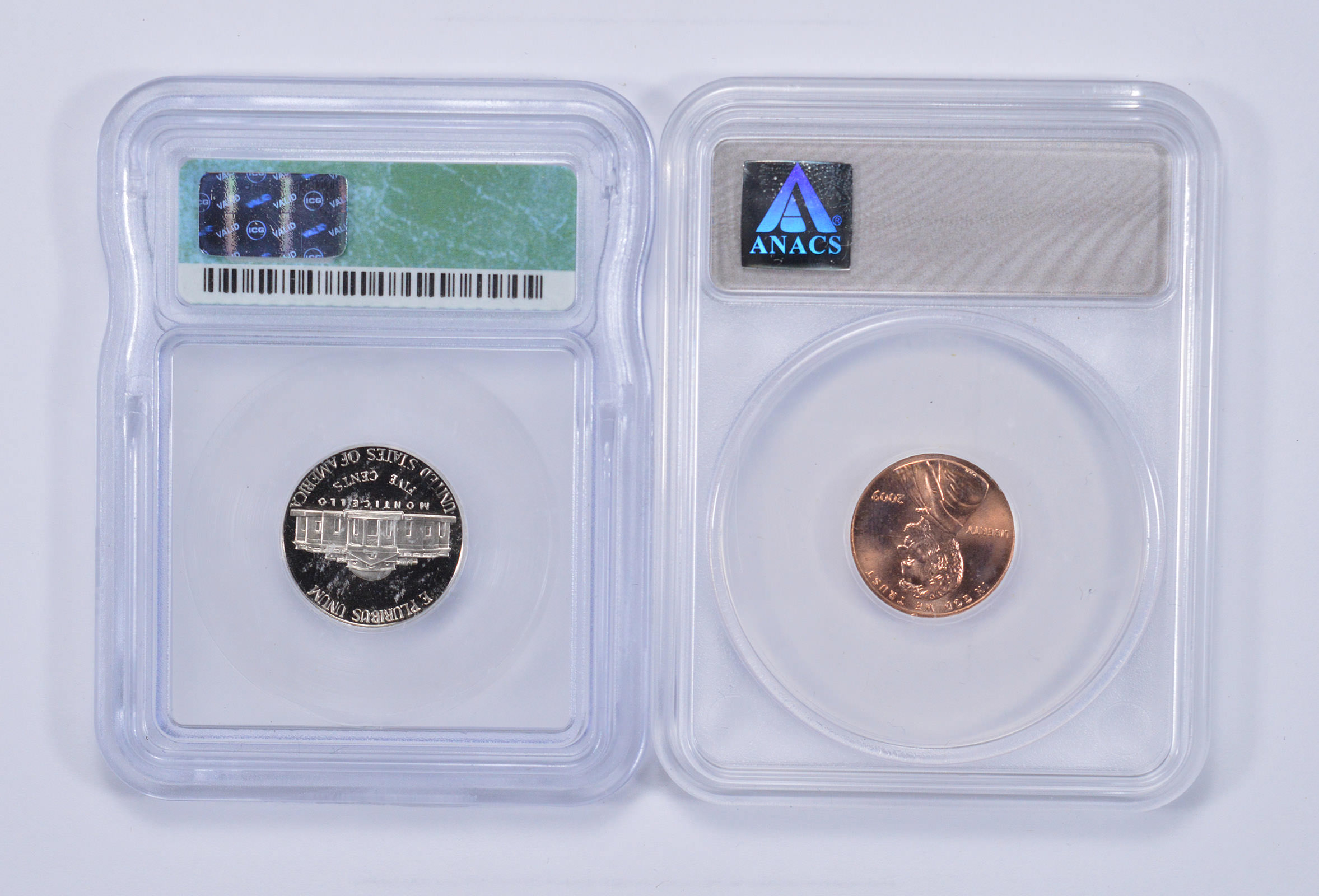 Lot of 2 Different SLABS Graded Coins Property Room